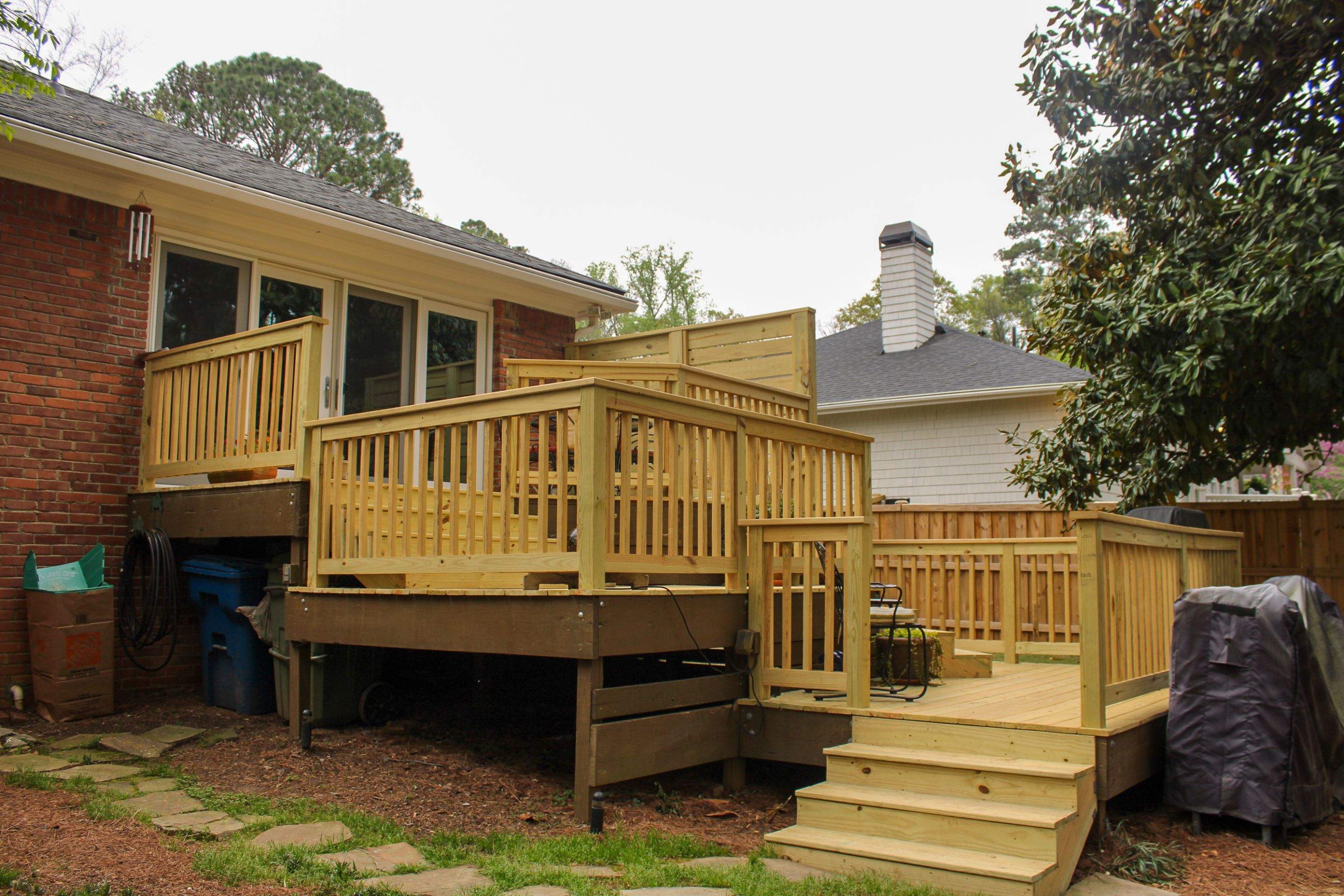 Wood Deck Resurface with Privacy Wall in Buckhead, GA by Nelson Exteriors