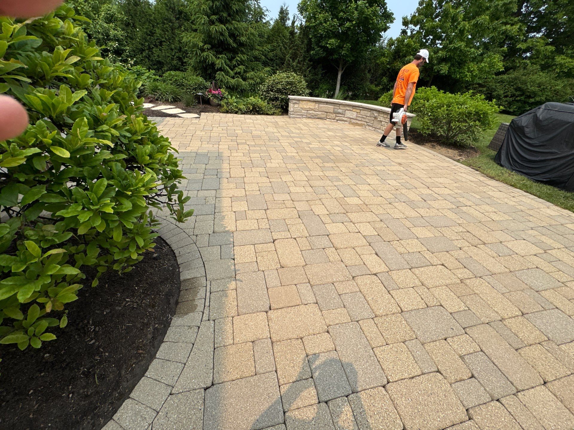 Brick paver repair, cleaning sanding and sealing by Northern Power Washing LLC.
