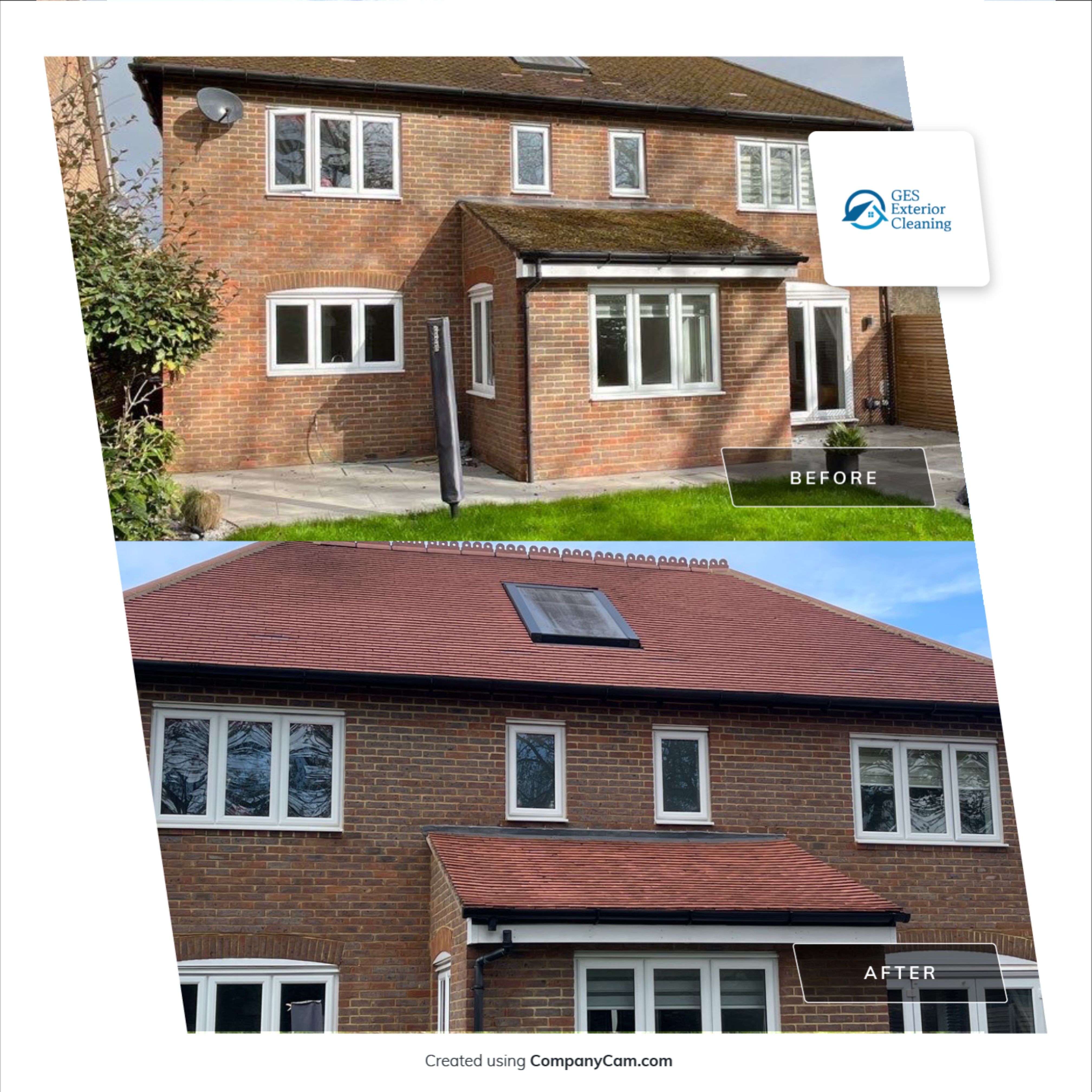 Roof Clean and Biocide Treatment using Honda 15lpm Low Pressure Washing Machine by Ges Exterior Cleaning ltd