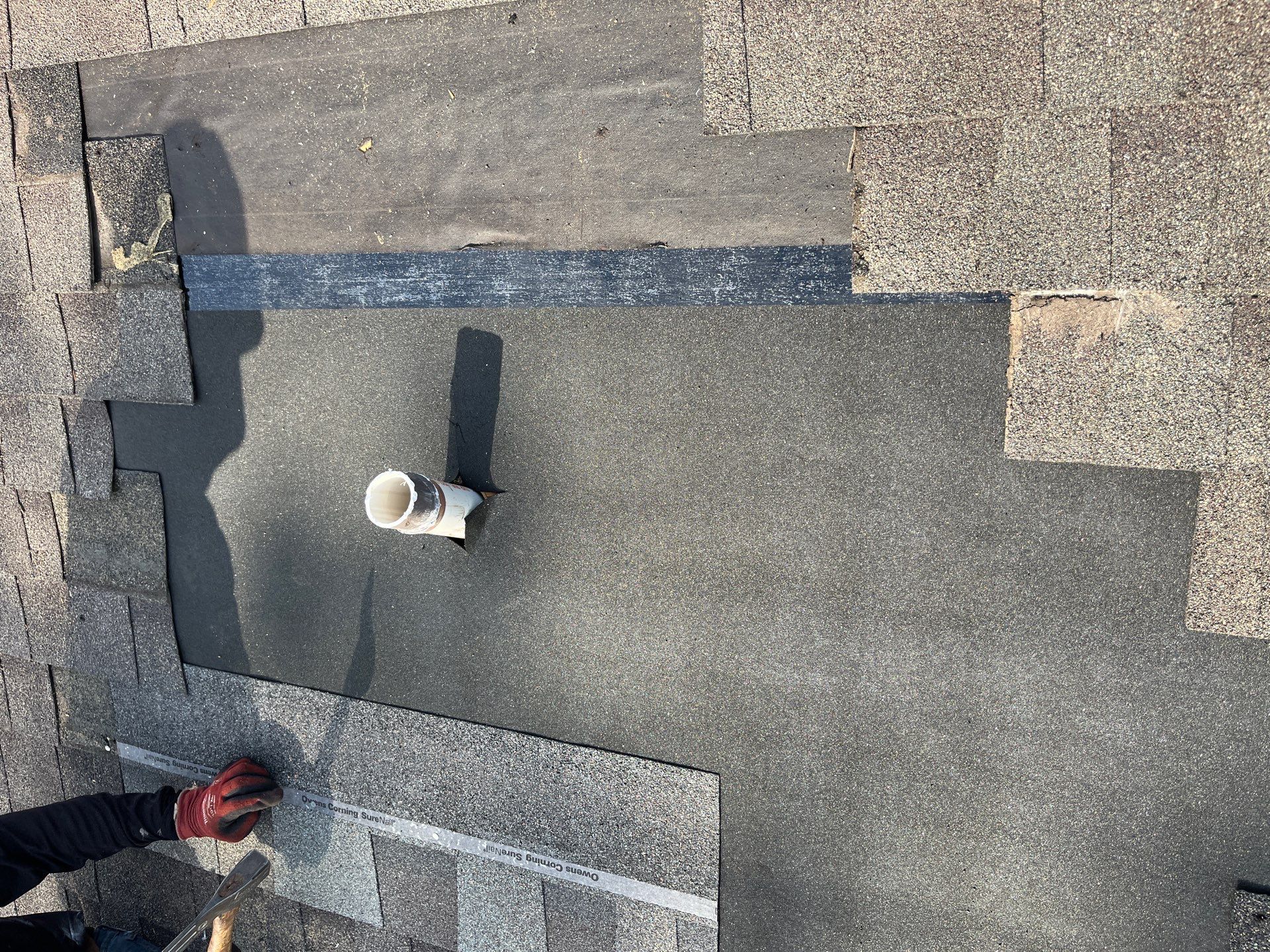 Hail Damage using Owen's Corning Duration (Lifetime) Shingles by Roof Repair Services LLC
