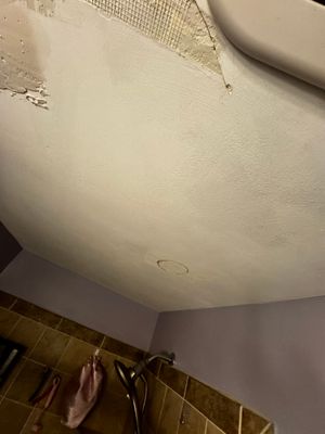 Warner Robins Bathroom Ceiling Water Damage and Drywall Repair
