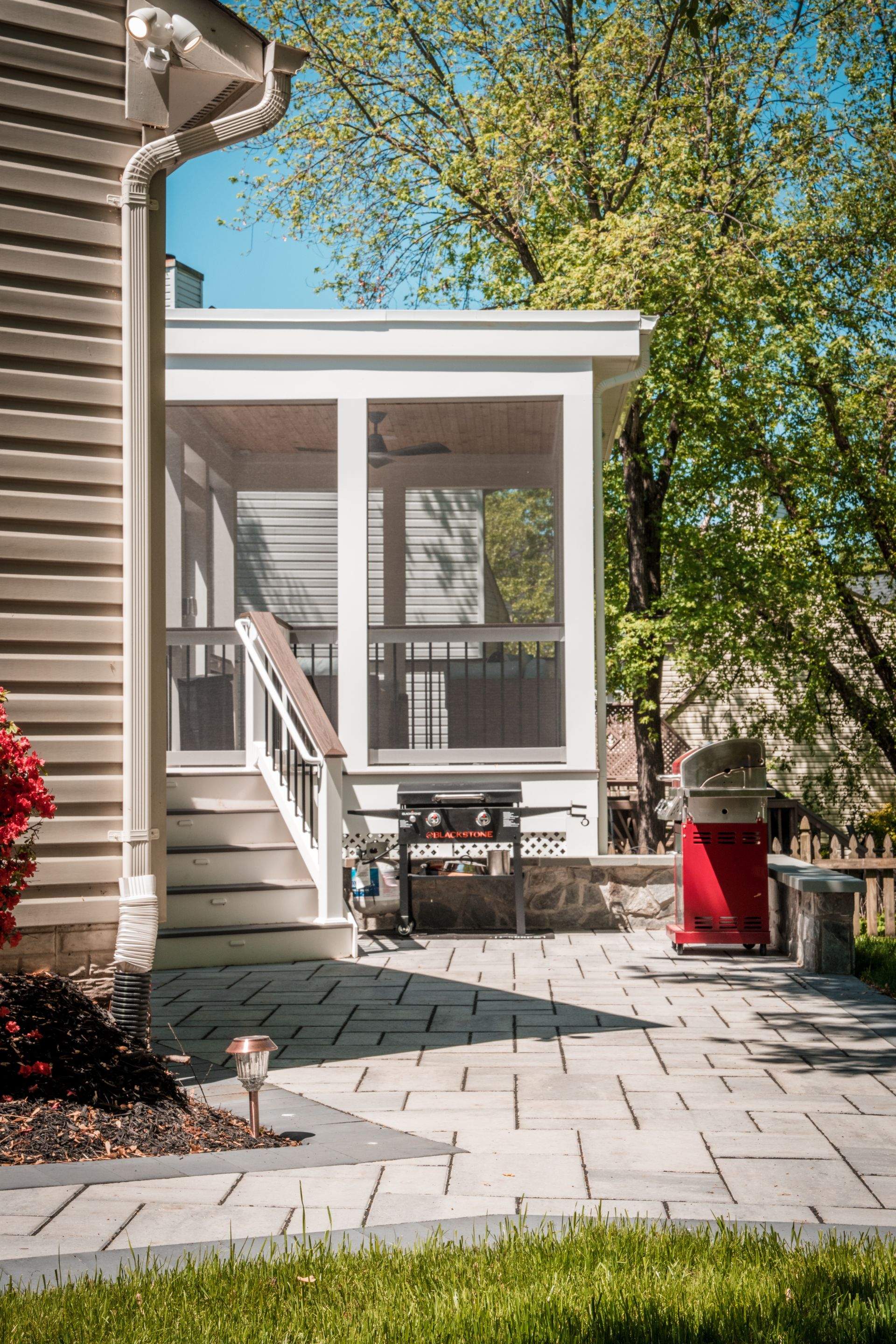 Screened-In Porch, Composite Deck & Paver Patio in Chantilly, VA by Sunburst Construction Inc
