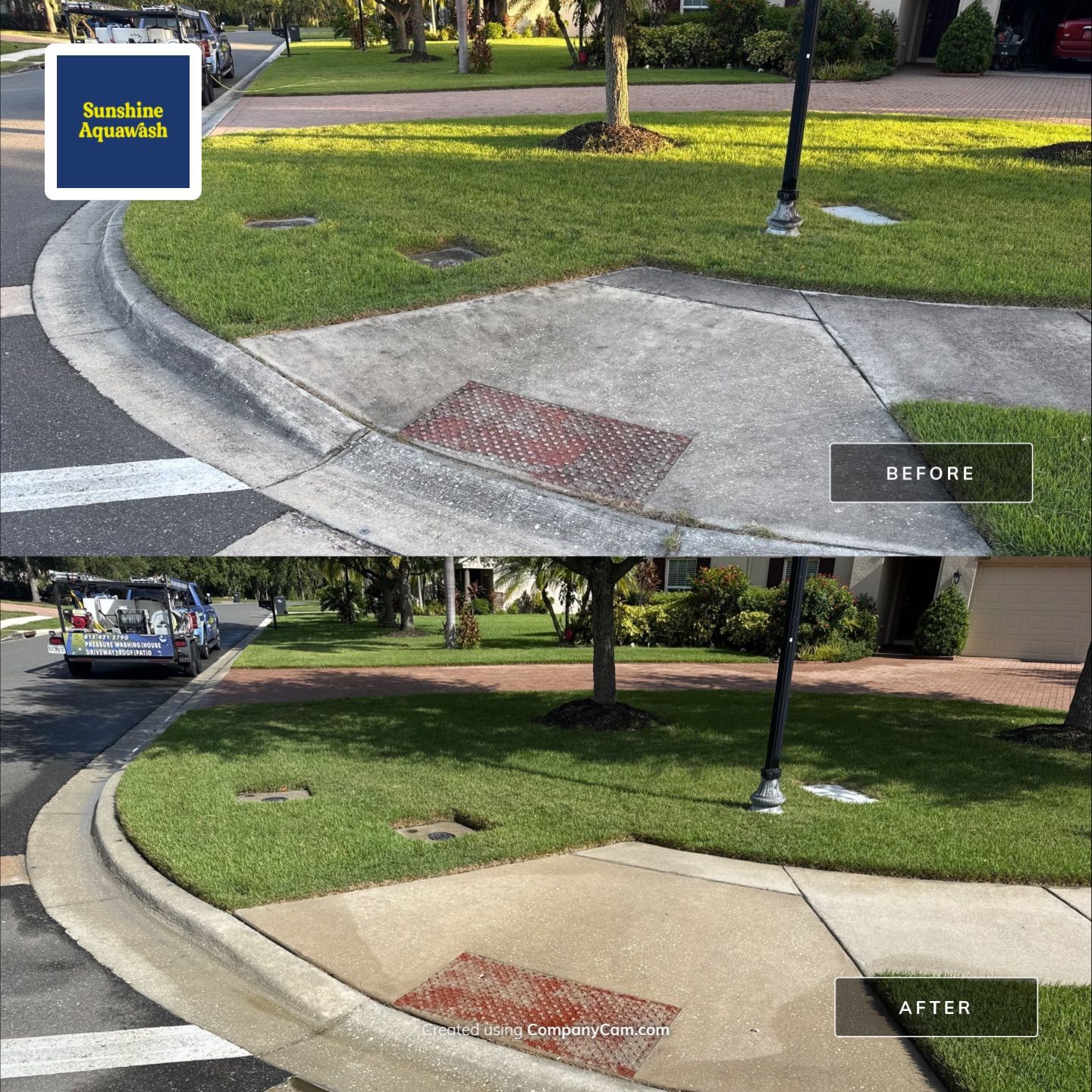 Paver Driveway & Sidewalk Cleaning – Oakleaf Hammock, Ellenton, FL by Sunshine AquaWash