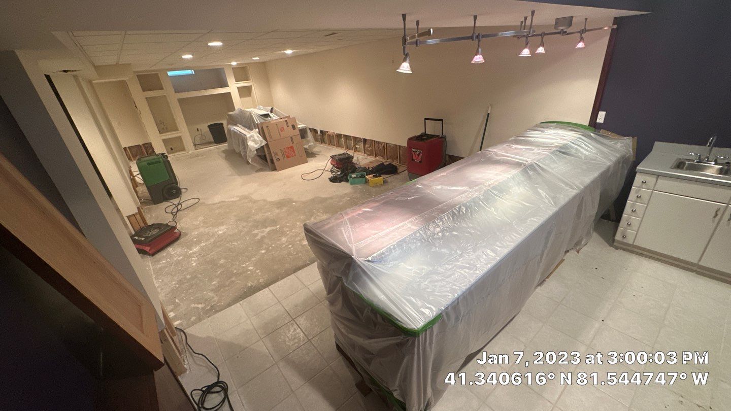 Pipe Burst Emergency Mitigation Demo and Dry Down by Absolute Roofing and Construction