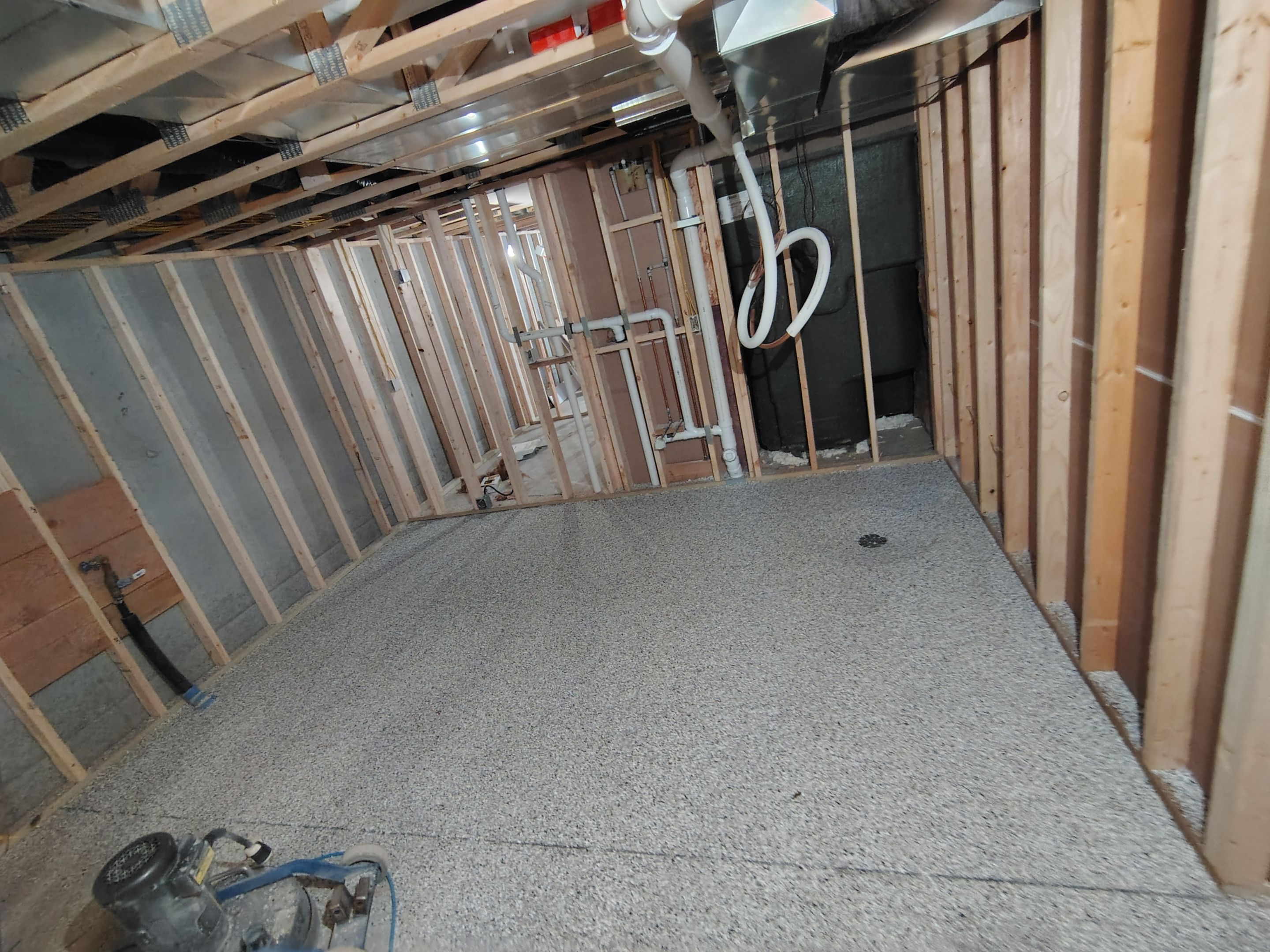 Custom Garage and Basement Epoxy Floor Coating in Menno by Select Painting, Coatings & Garage Cabinets