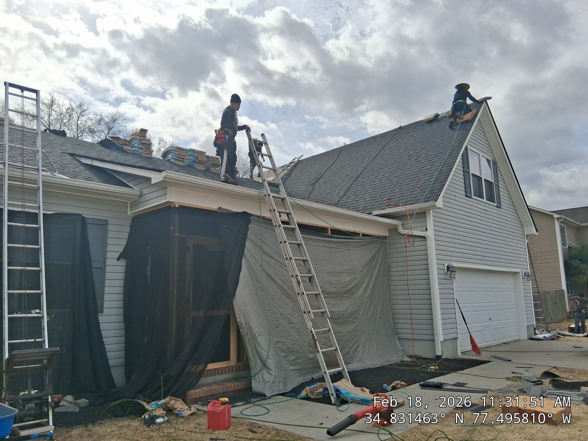 FORTIFIED Roof Installation in Jacksonville NC | CertainTeed Landmark AR Charcoal Black Shingles by RGR Construction and Roofing, LLC