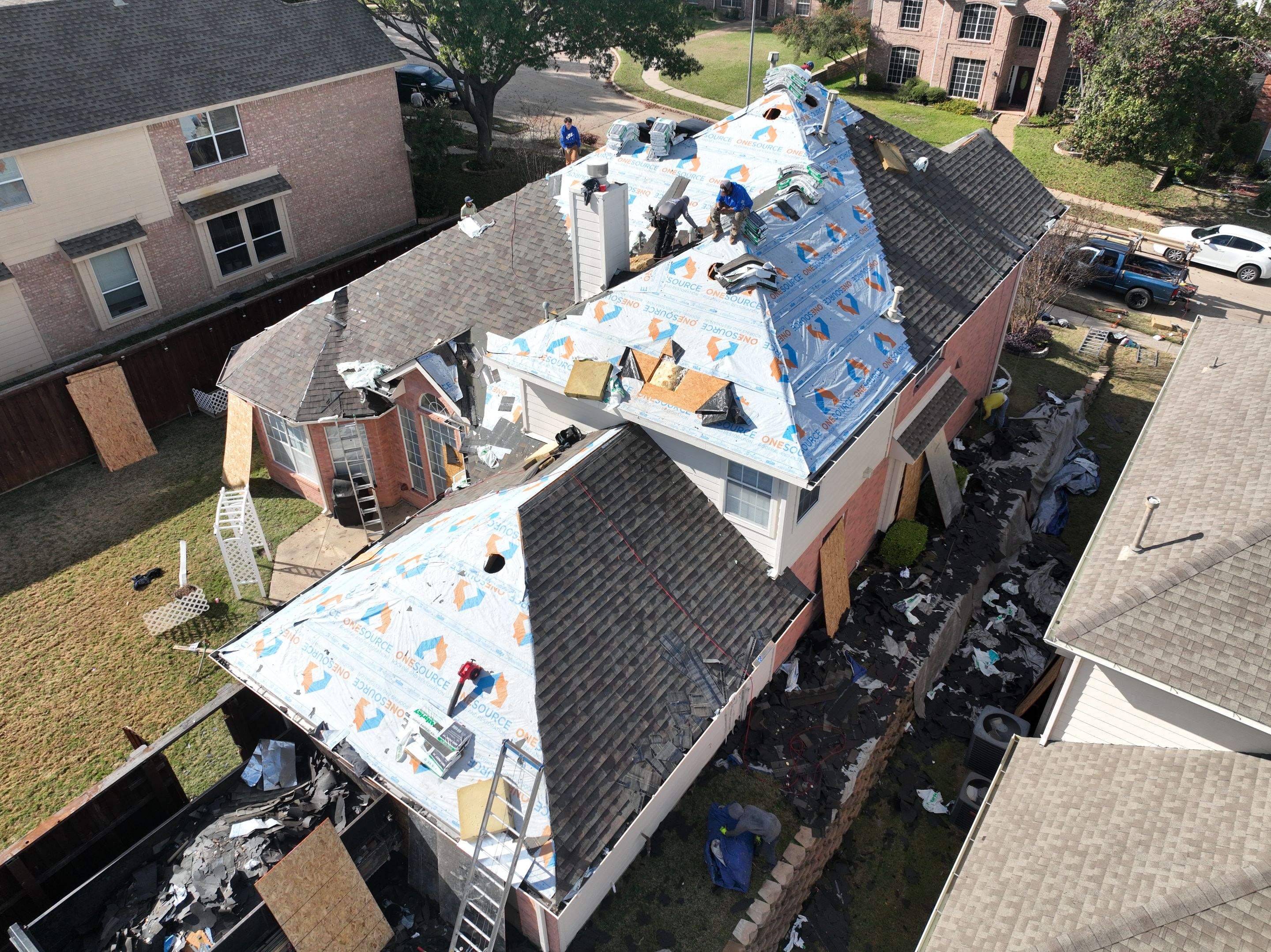 Residential Roofing Installation using Malarkey Highlander Natural Wood by OneSource Roofing and Restoration