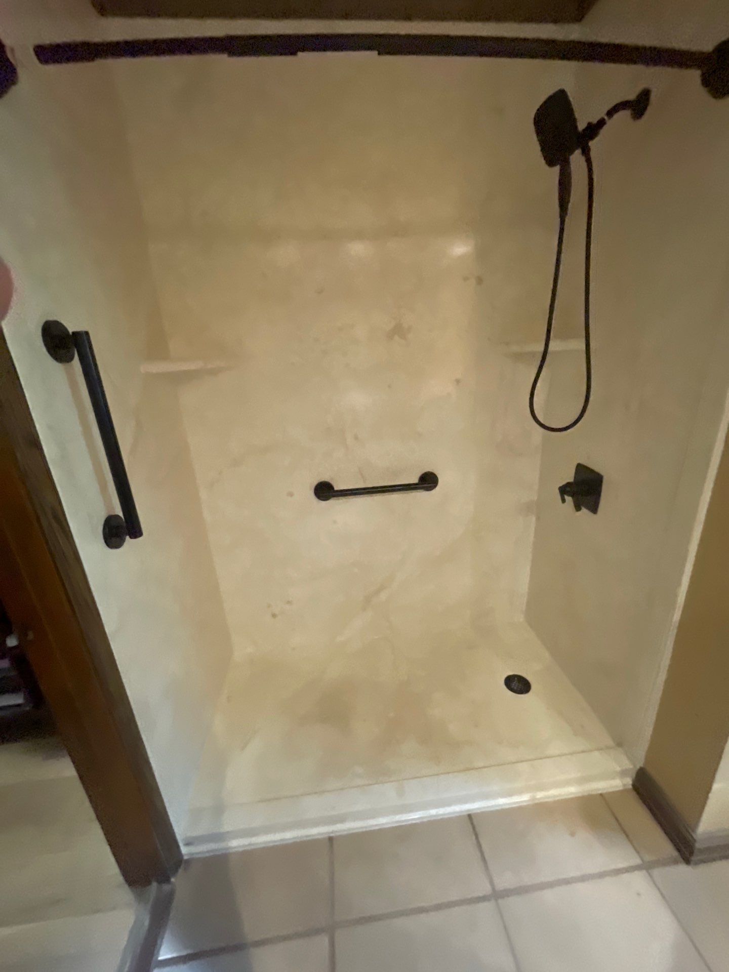 Tub to walk in shower in Fredericksburg by Lane Lauritsen - The Hill Country, Texas