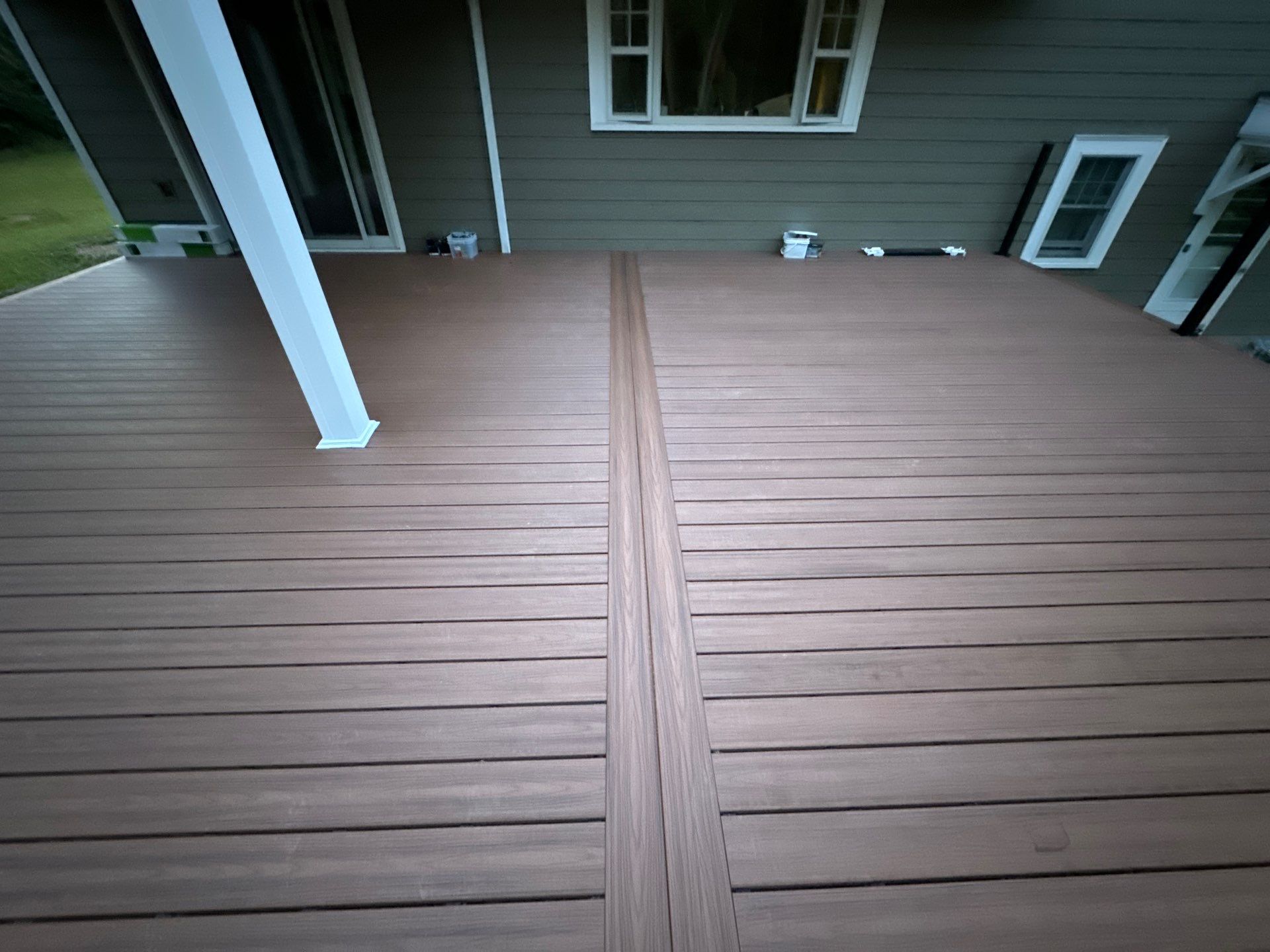 New Deck using Trex Tiki Torch  by deck guardian