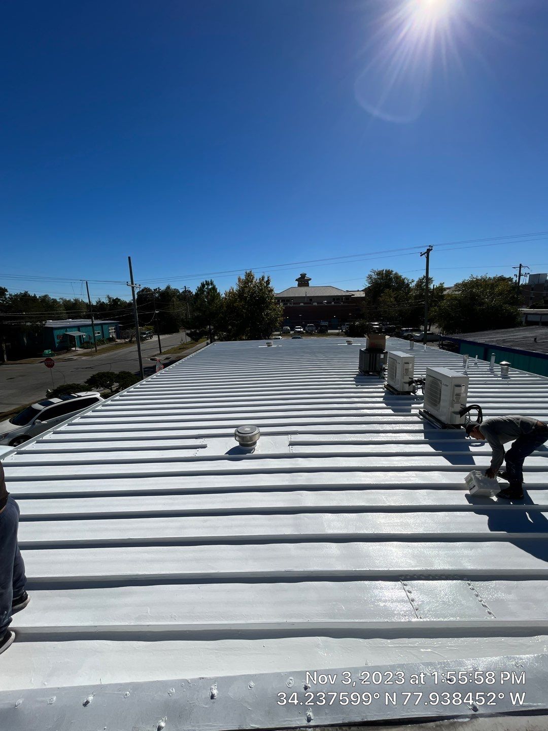 Silicone Commercial Roof Installation- Wilmington, NC by Summit Roofing 
