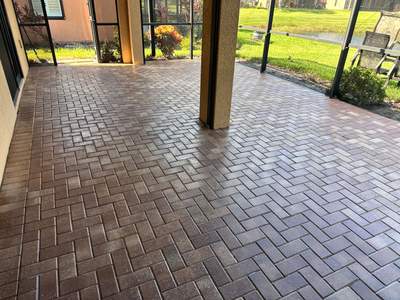 Herringbone Paver Stripping and Sealing for Apollo Beach Lanai