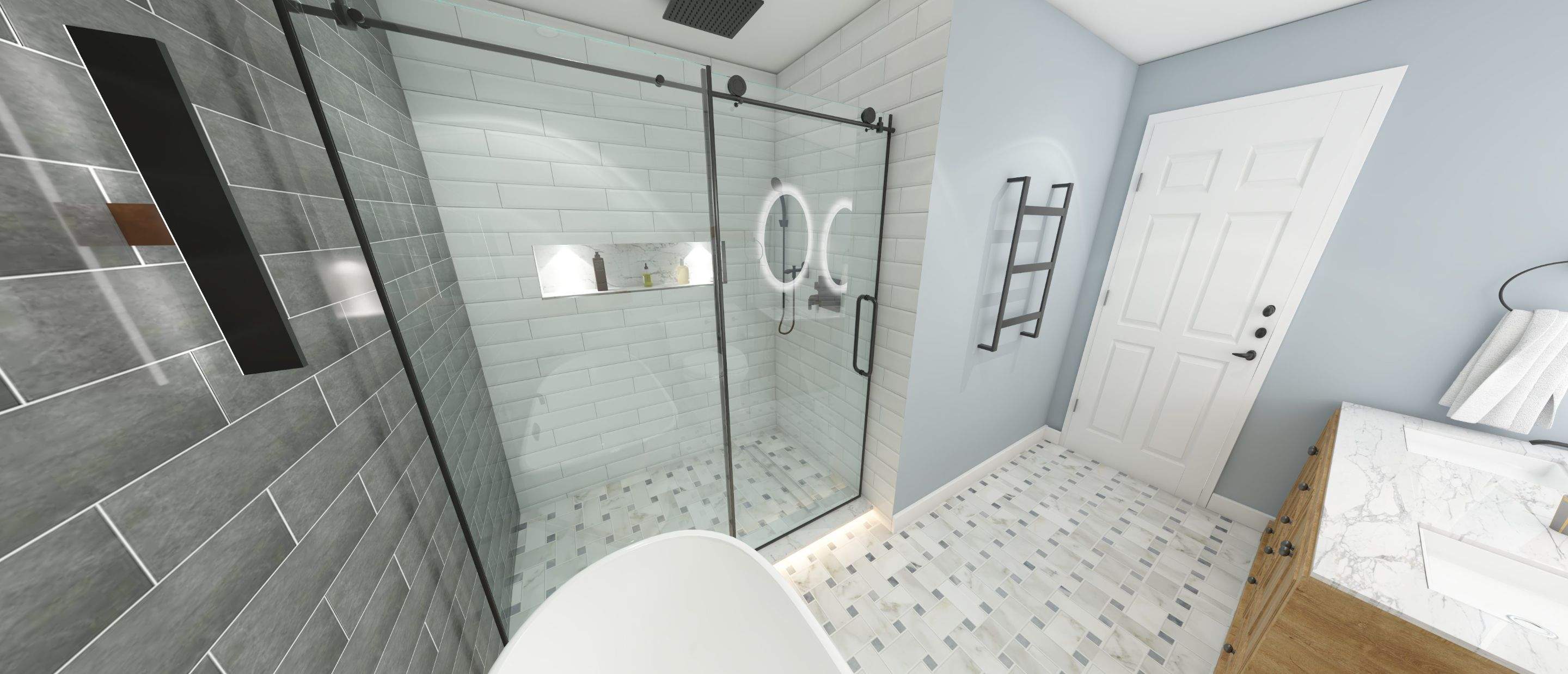 Bathroom Remodel using Tile by Home Concepts Construction