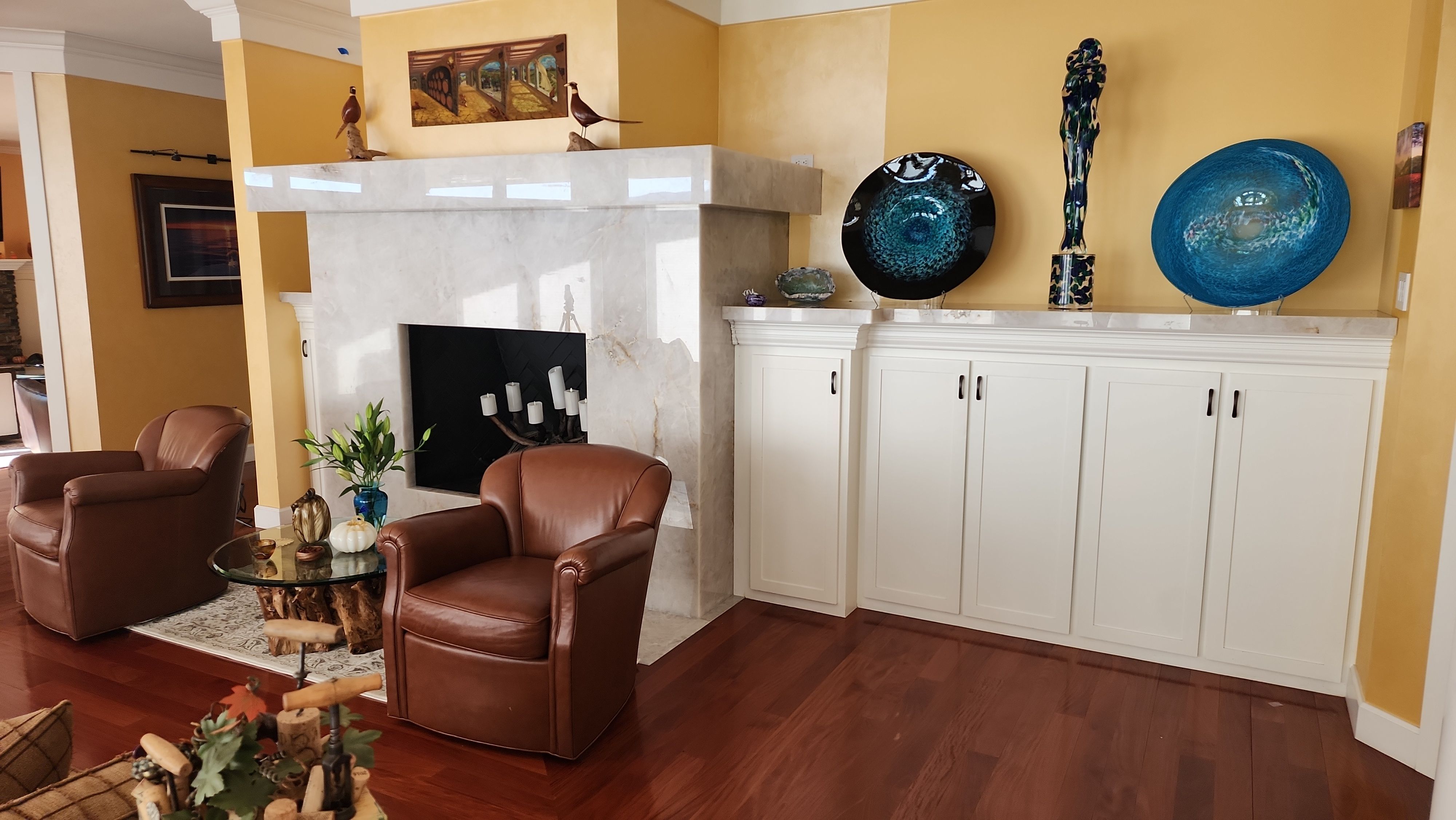 Backlit Stone On A Fireplace  by S.Y. Electric Inc.