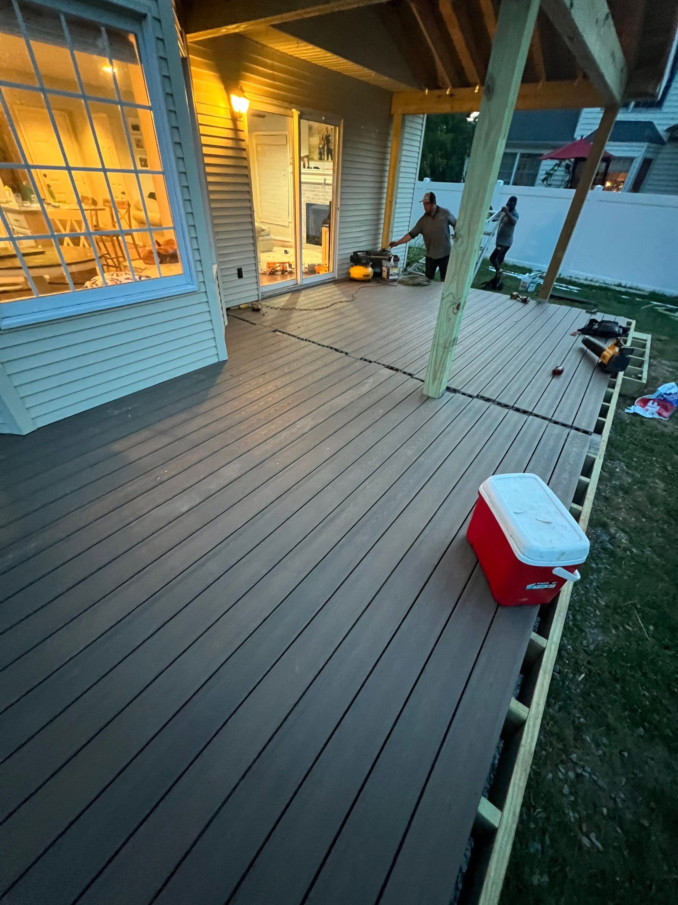 New deck and open porch Newton PA by deck guardian