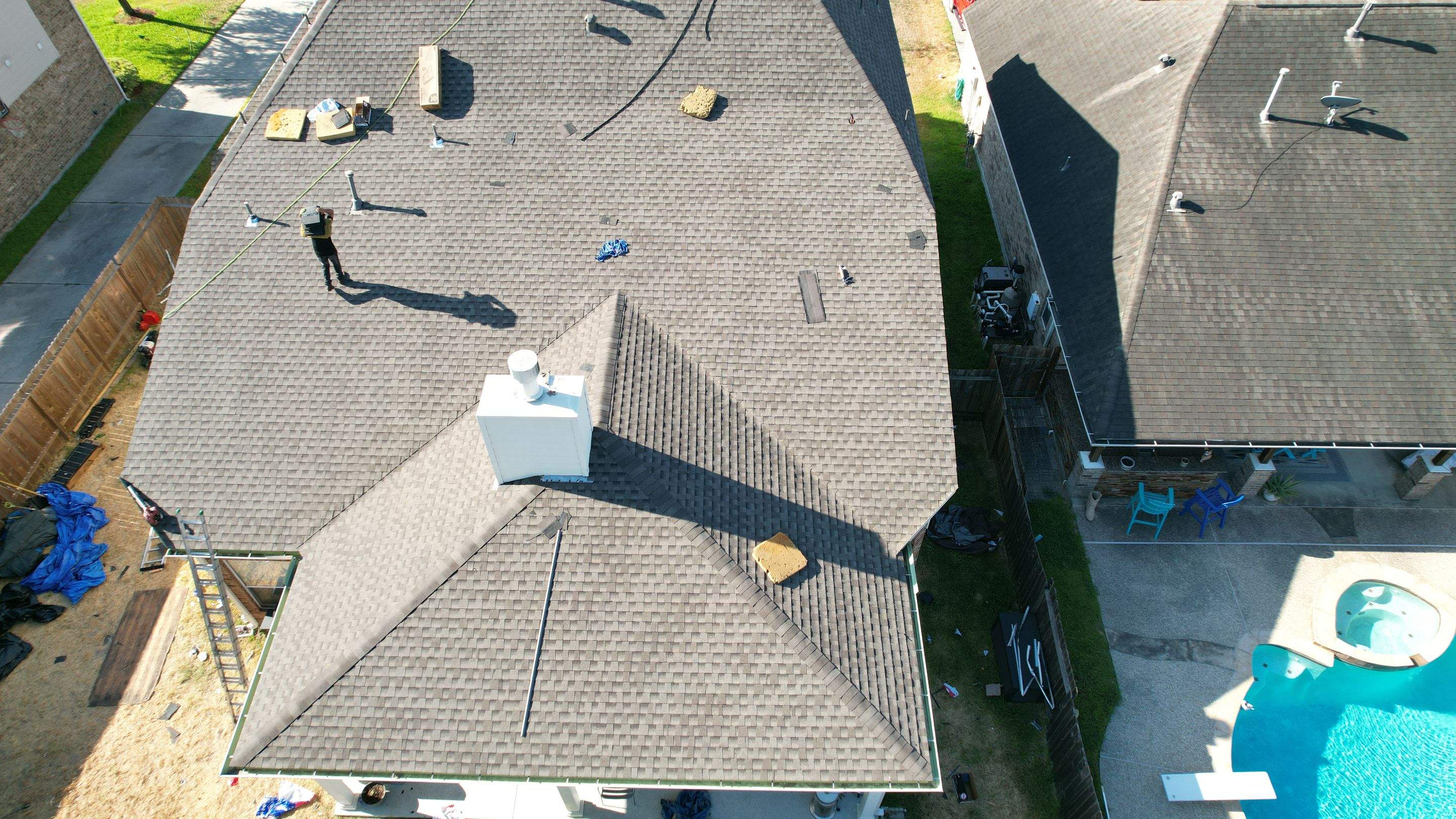 Brick Two-Story Roof Replacement, Tear-Off to Finish — Spring, TX by PL Roofing & SB Roofing, LLC.