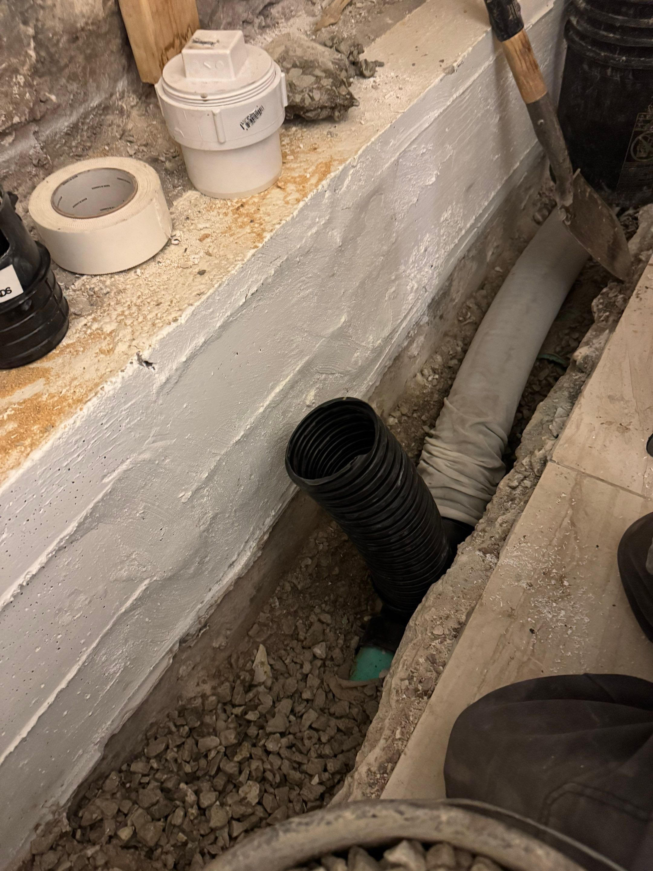 North Side Drain Tile System by Area Wide Waterproofing