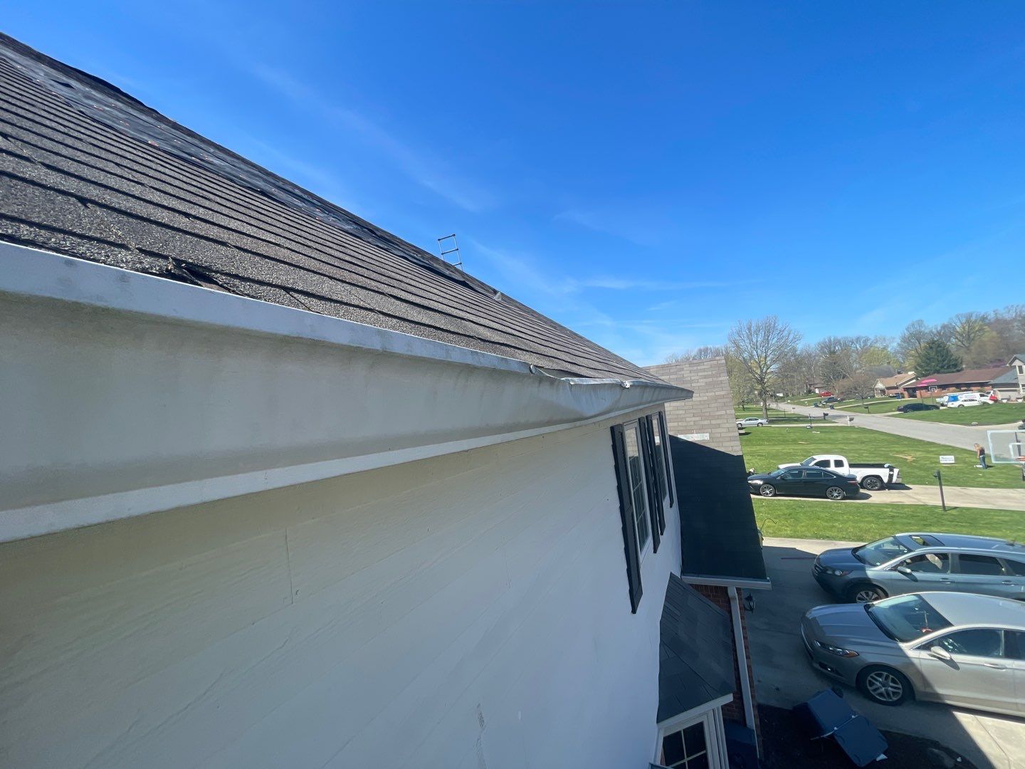 Tornado damage in Whiteland. Roof replacement, James Hardie siding, exterior paint, gutters, windows, doors by 317 Roofing & Restorations