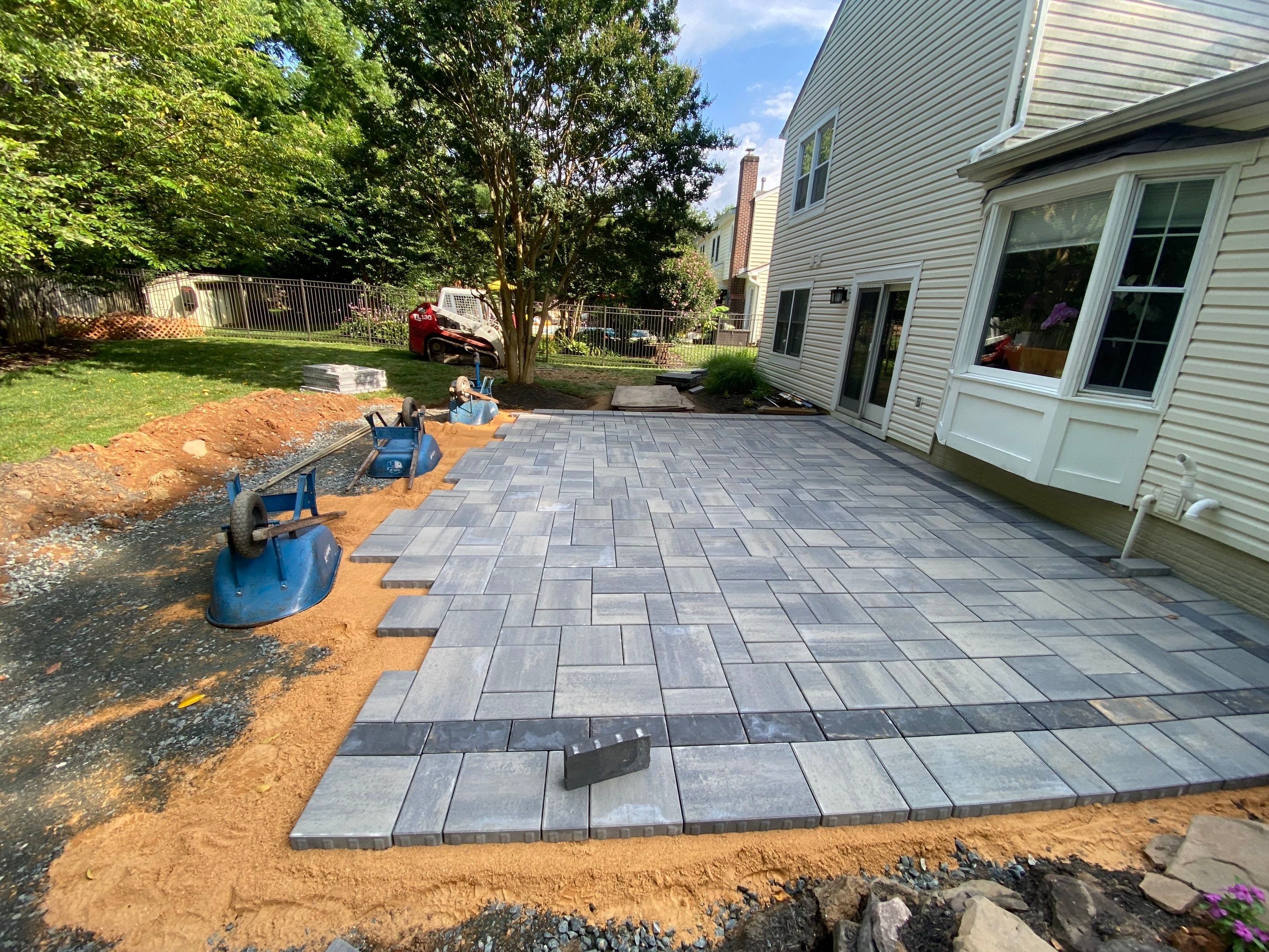 Backyard Transformation using Techo-Bloc Pavers by The Smet Companies, LLC