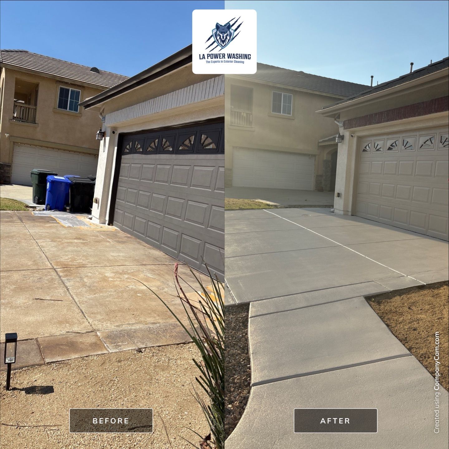 Sandblasting & Staining Concrete Driveway In Rancho Cucamonga, CA by La Power Washing Inc