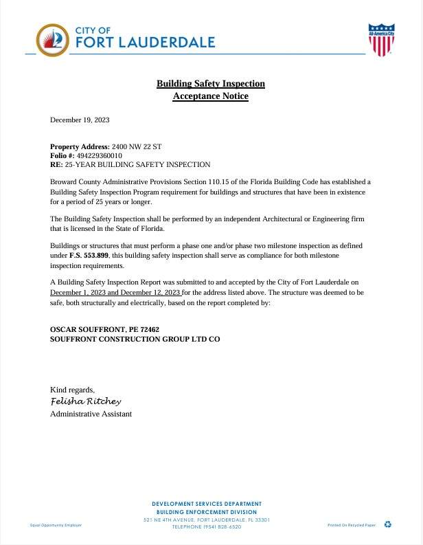 EVERGLADES HEIGHTS APTS. by Souffront Construction & Engineering