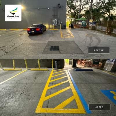 Bollard Installation, Line Striping, & Parking Block Installation at La Primavera Supermarket 