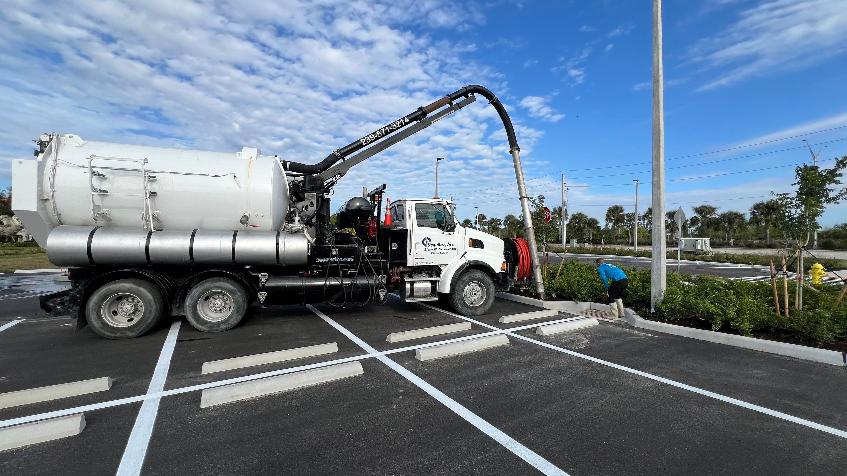 New Construction Commercial Parcel Stormwater System Cleaning by Don Mar, Inc. Storm Water Solutions