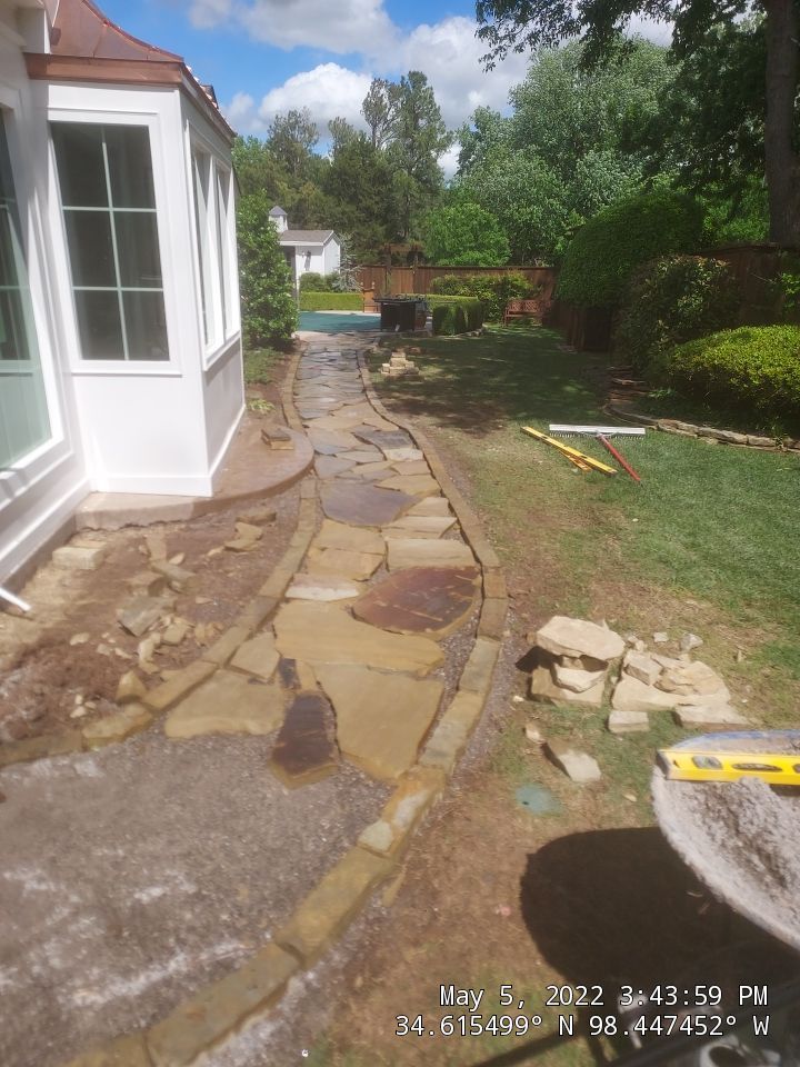 Flagstone walkway using Flagstone  by Clays Services Inc