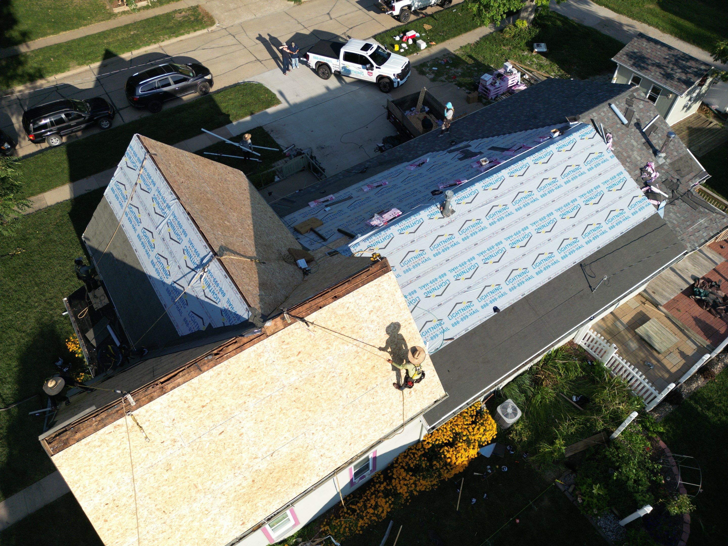 Residential Roofing Installation using Owens Corning Duration Colonial Slate by Lightning Exteriors