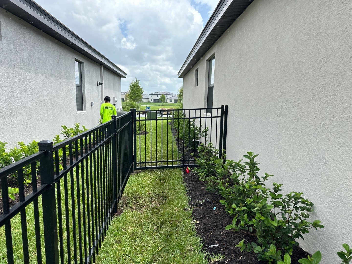 Aluminum Fence Installation using 3 Rail Aluminum Fence by Asap fence and gates, LLC