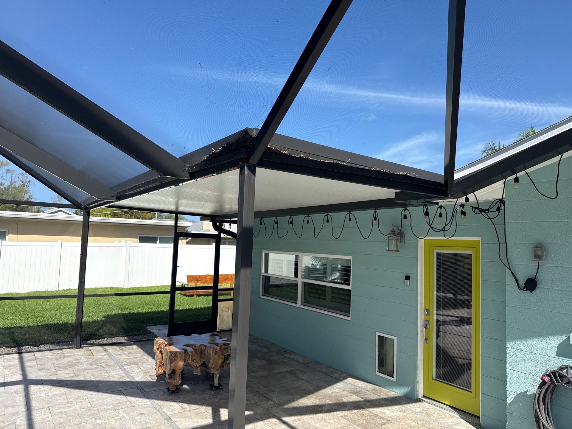 Travertine Pool Deck, Lanai & Screen Enclosure Cleaning Near Manatee River | Bradenton, FL by Sunshine AquaWash