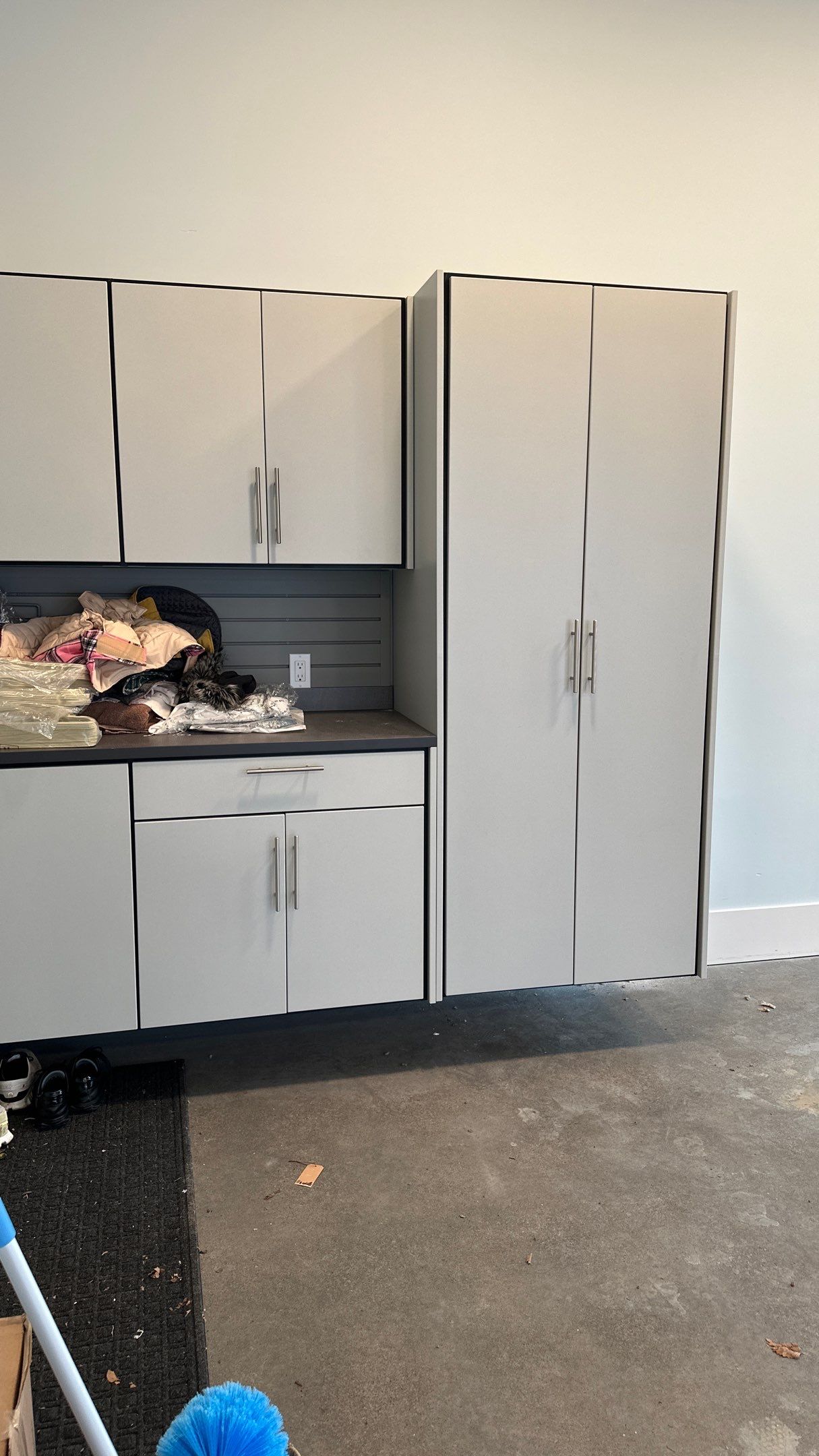 Bryon V. upgrades garage with cabinets and heavy duty slatwall by Banner Garage