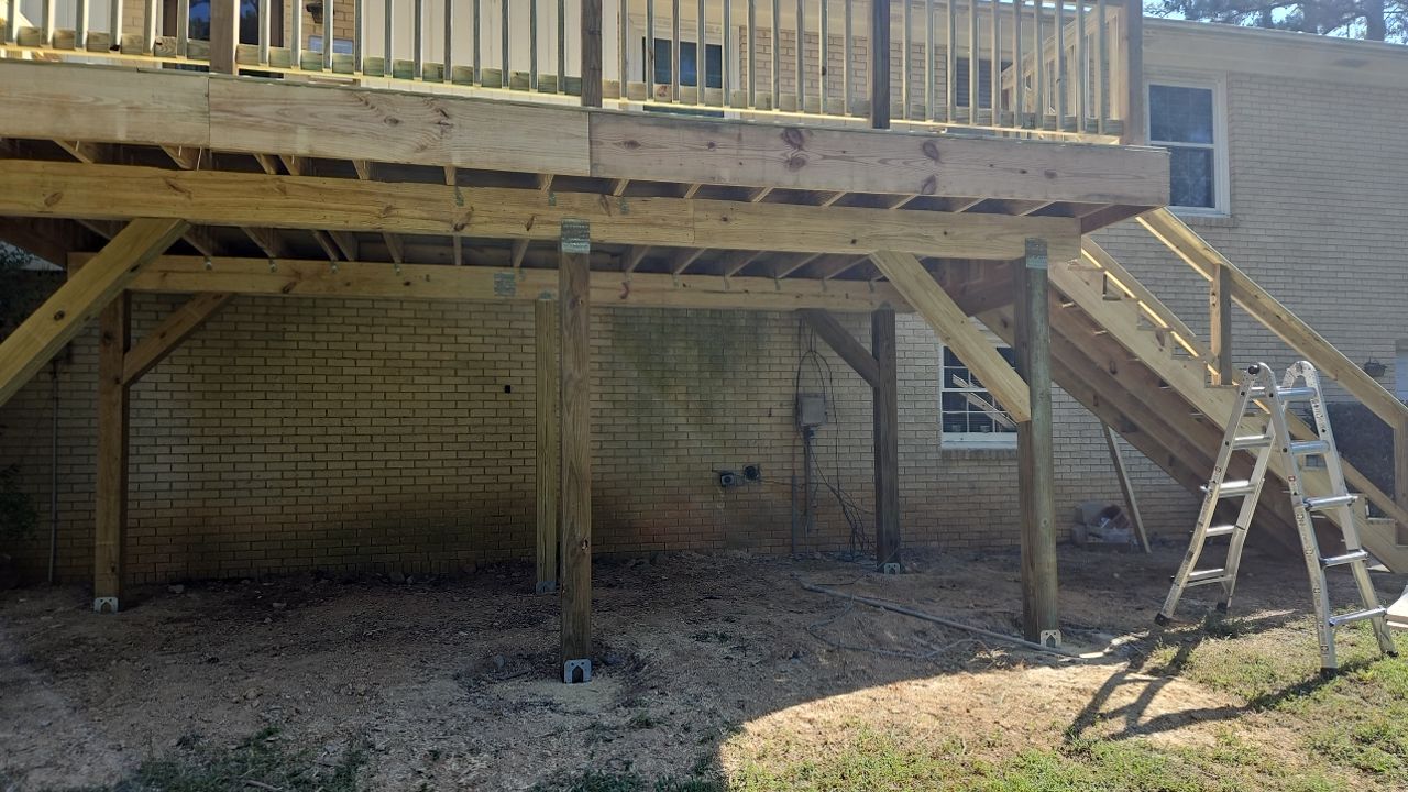 Split Rail Trail - Deck Installation  by Pillar and Pine