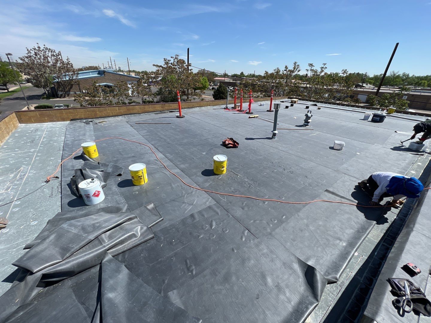 Commercial Roofing Installation using MuleHide EPDM .60 - BLACK by A to Z Roofing