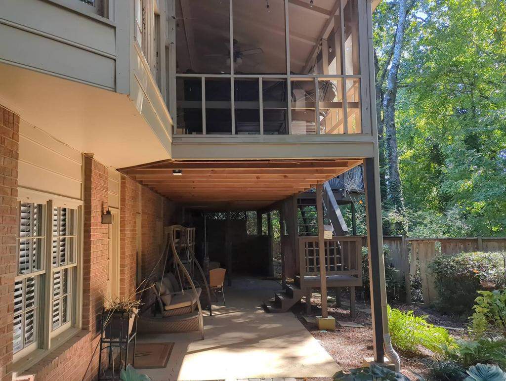 Deckorators Voyage Deck and Shed Style Covered Porch Build with Drink Rail by Nelson Exteriors 