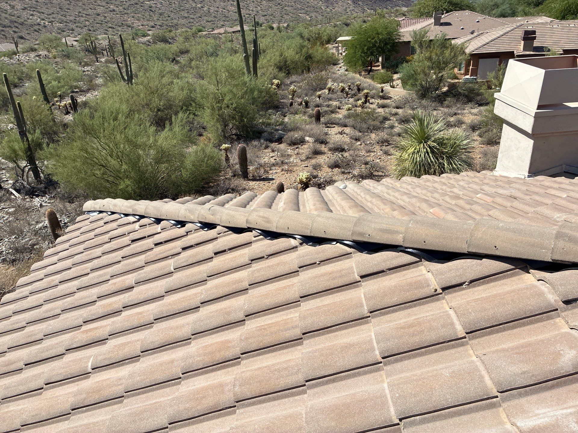 Residential Roof Install using Concrete Tiles in Scottsdale, Arizona by Weather-Tite Roofing