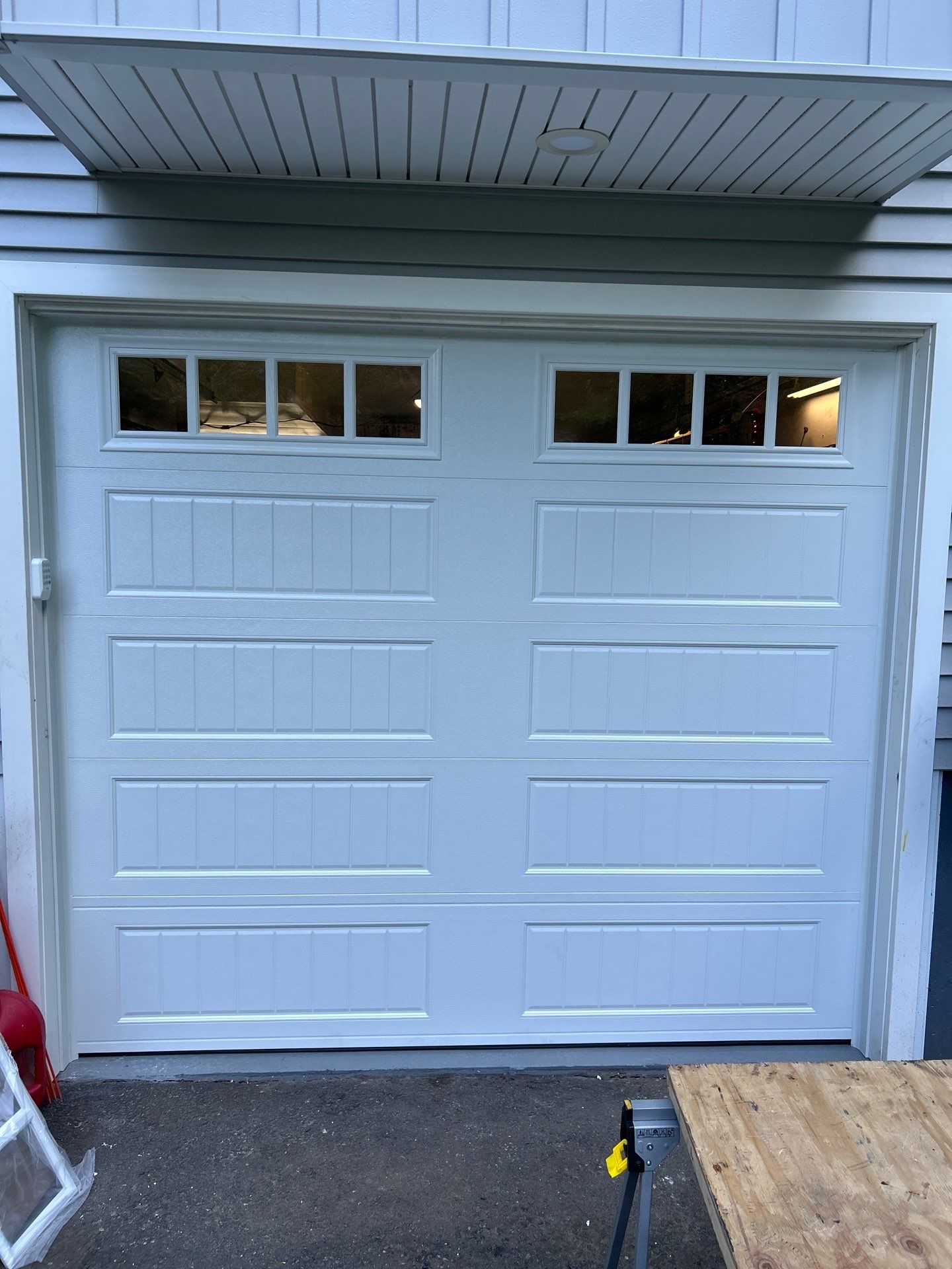 Garage Door Installation using Amarr Designer Choice door by DiGiorgi Roofing and Siding Inc