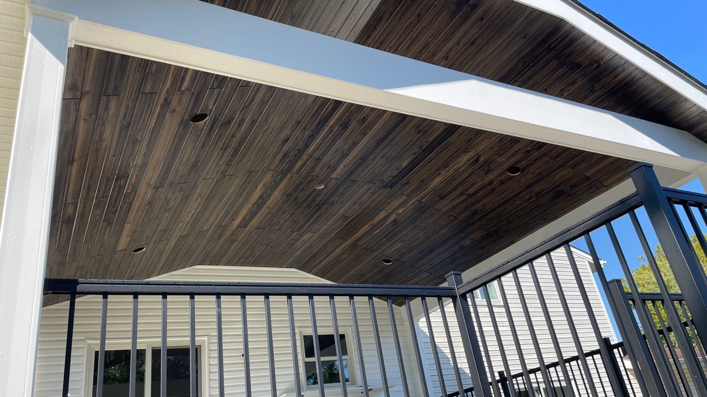 Deck Resurface with A-Frame Roof by deck guardian