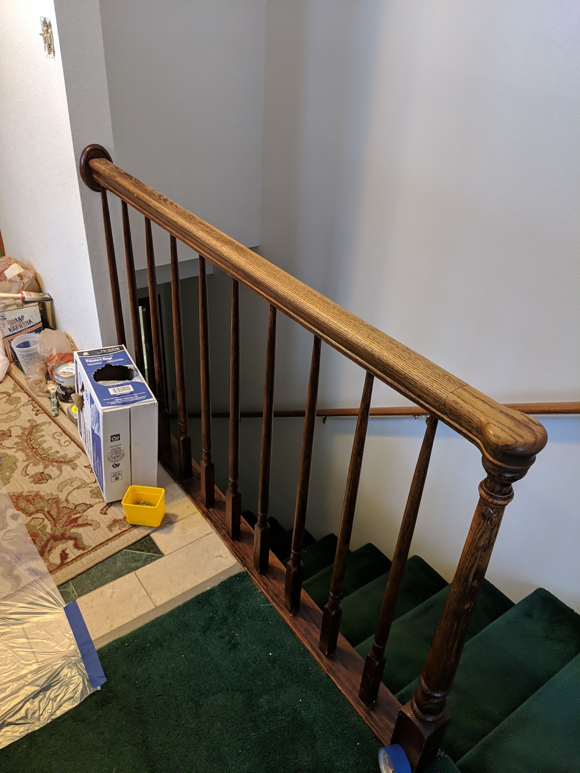 Front Door & Railing Wood Staining by Midnight Sun Painting