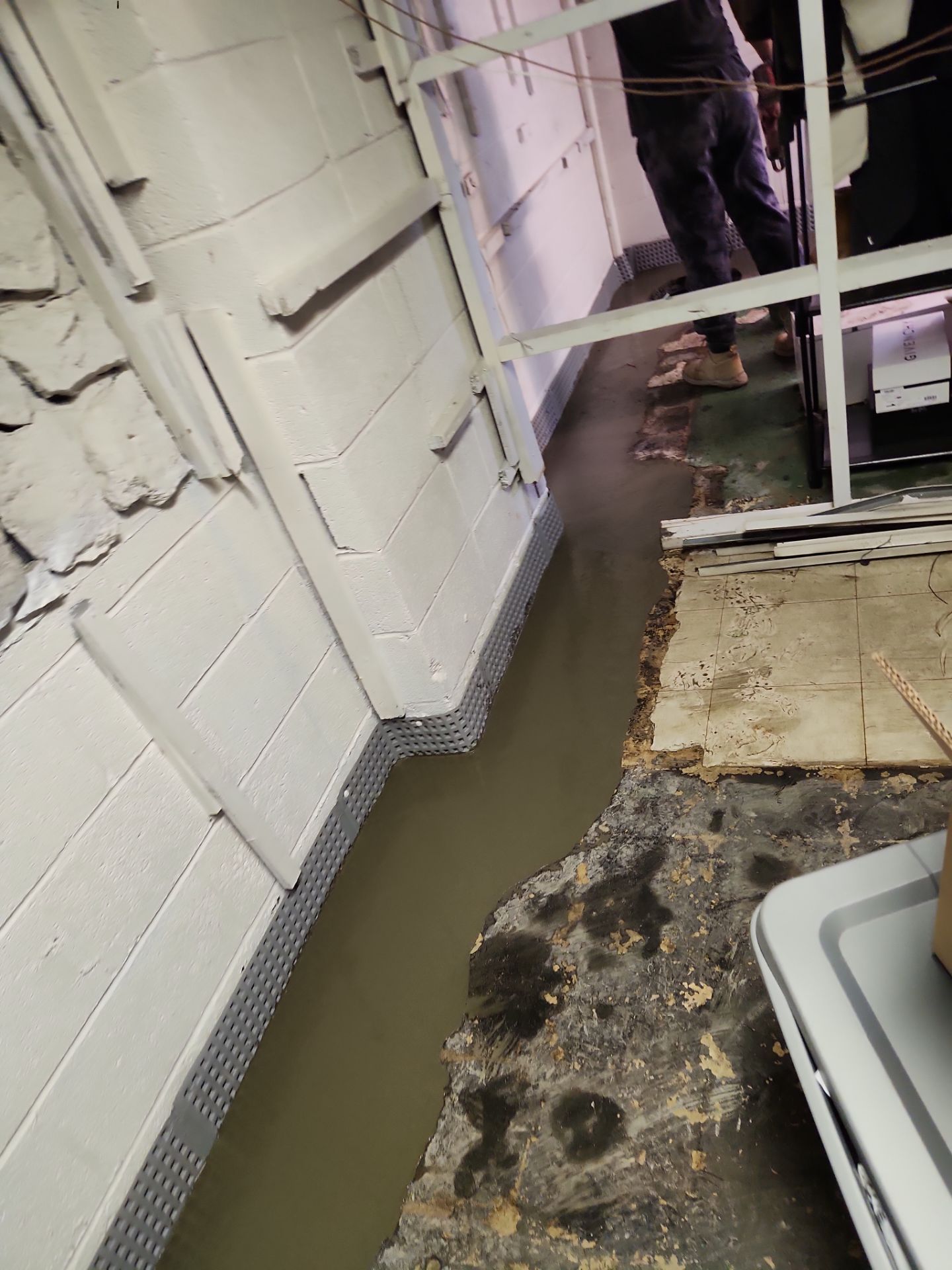 Interior French Drain & Mold Remediation Project in Manville, New Jersey by Pure Service Pro, LLC 