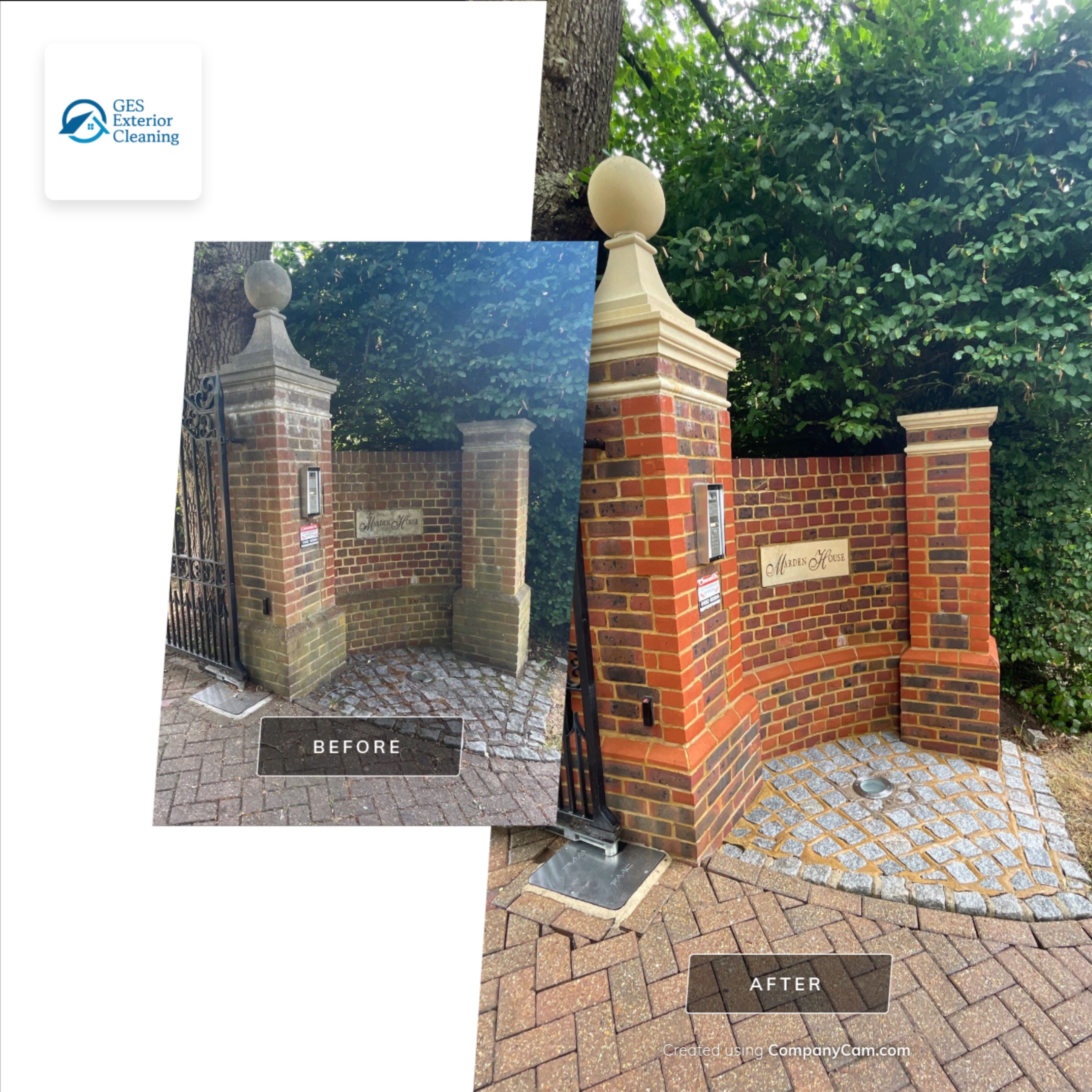 Driveway and Entrance clean using honda 21 ltr/min by Ges Exterior Cleaning ltd