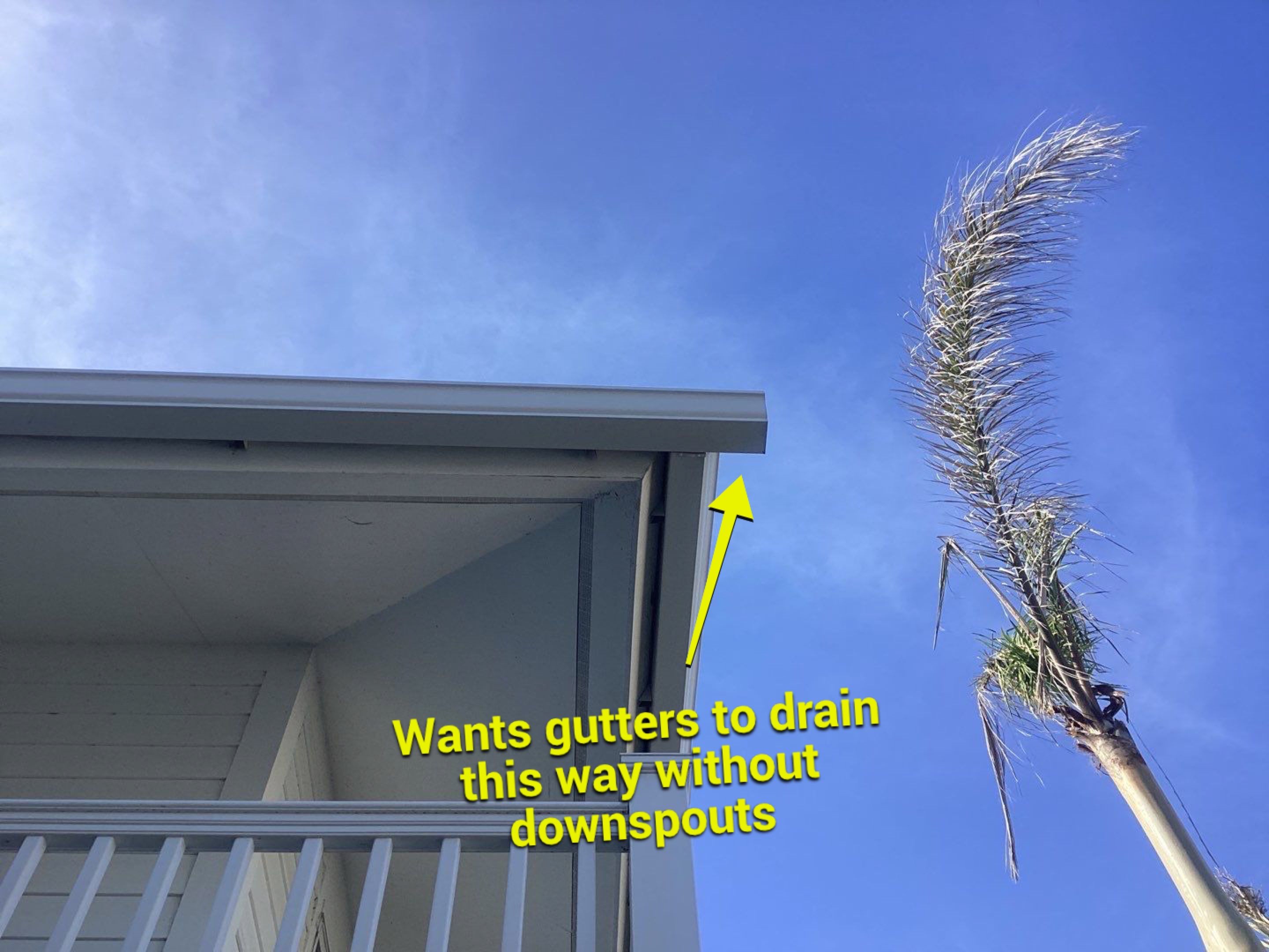 White Gutter Installation in Sanibel FL by Gutter Professors