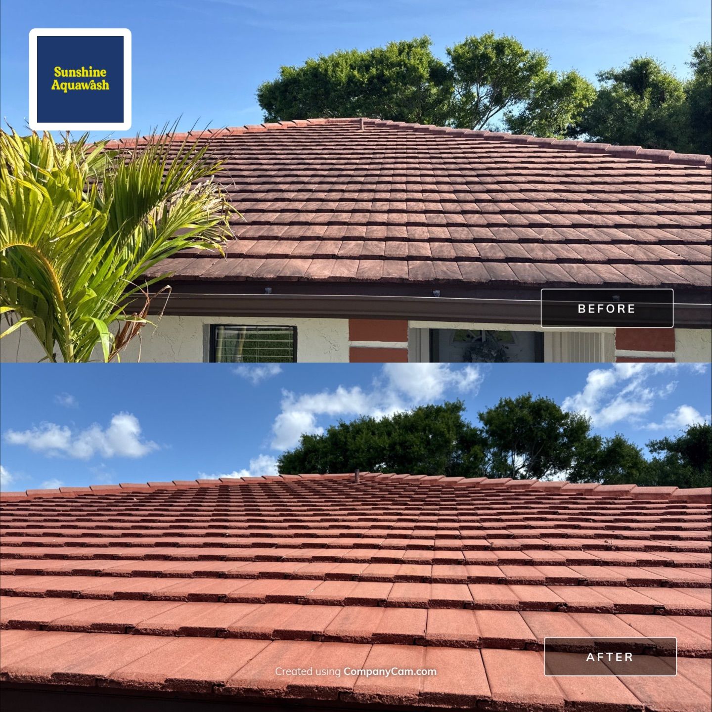 Tile Roof Cleaning in Vivienda at Bradenton, FL | No Roof Walking Method by Sunshine AquaWash