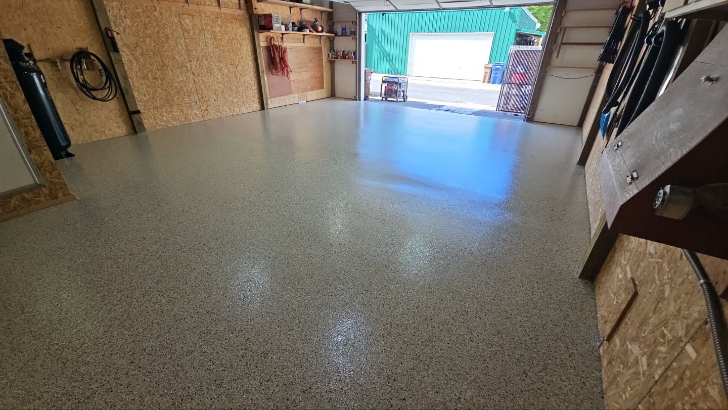 Garage Transformation using Driftwood by Croc Coatings, LLC