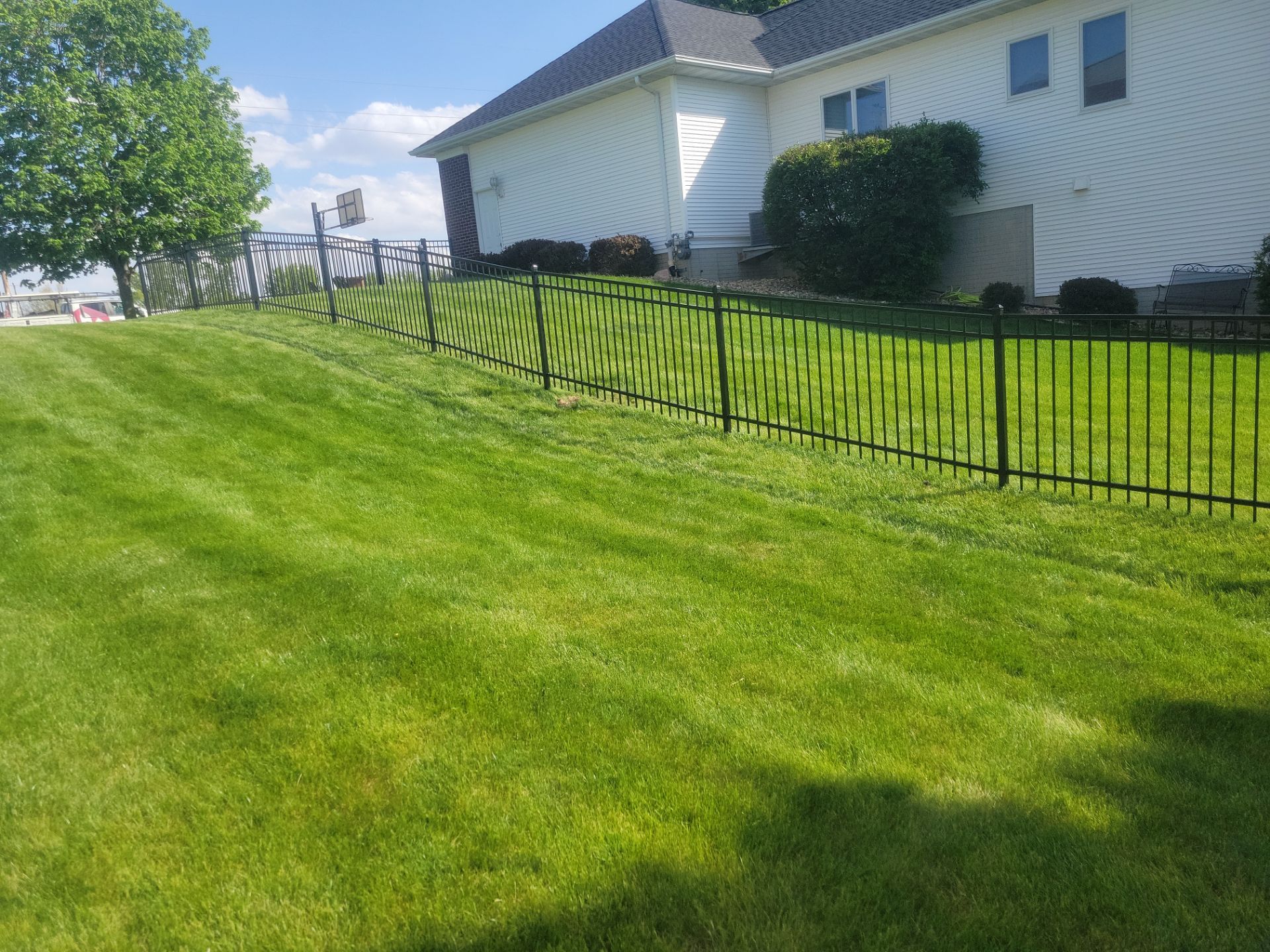 Black Ornamental Metal Picket Fence Installation in Waterloo by Perfect Picket Fence and Stain