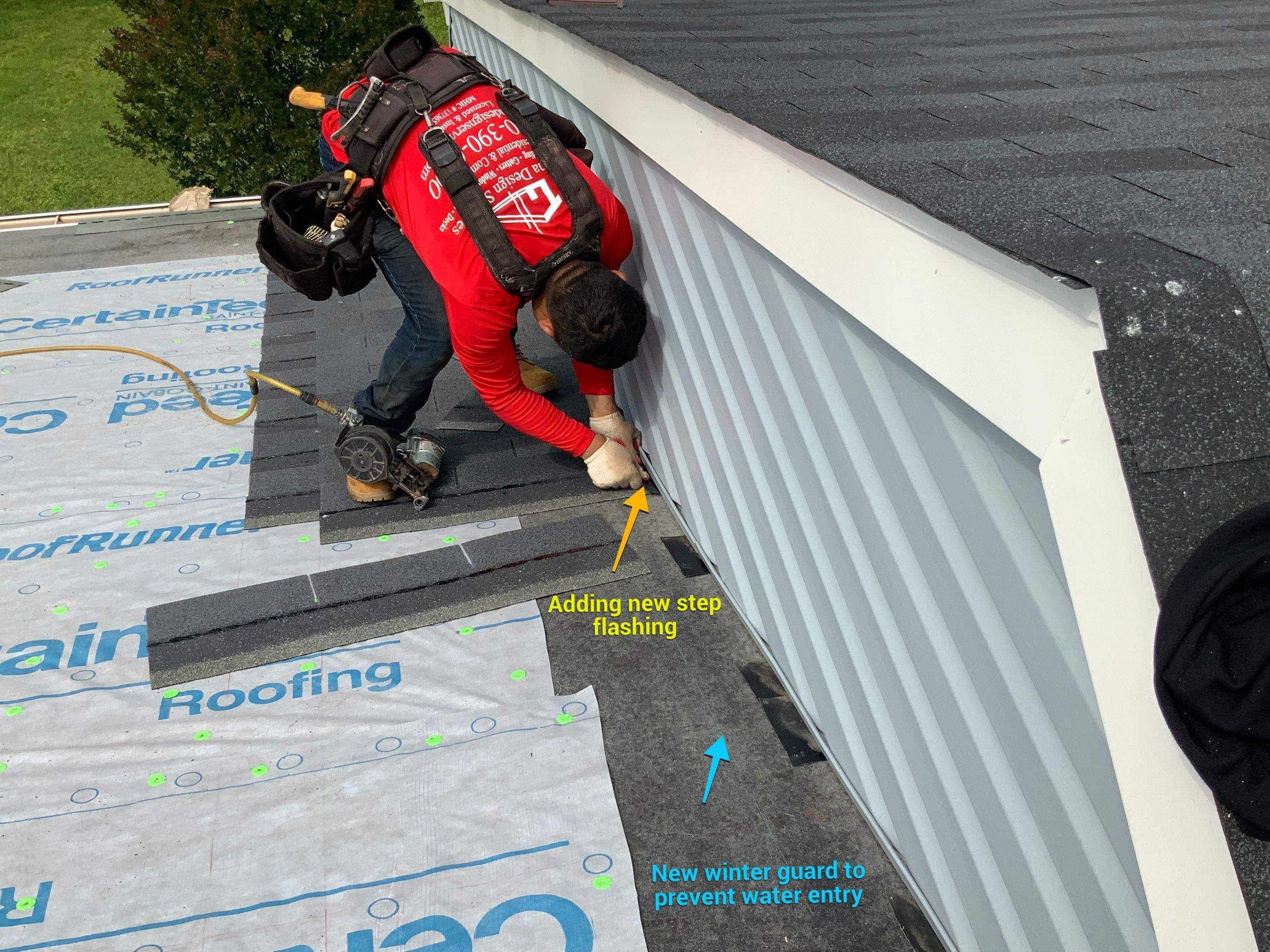 Residential Roofing Installation using XT-25 Color Moire Black by Alpha Design Services