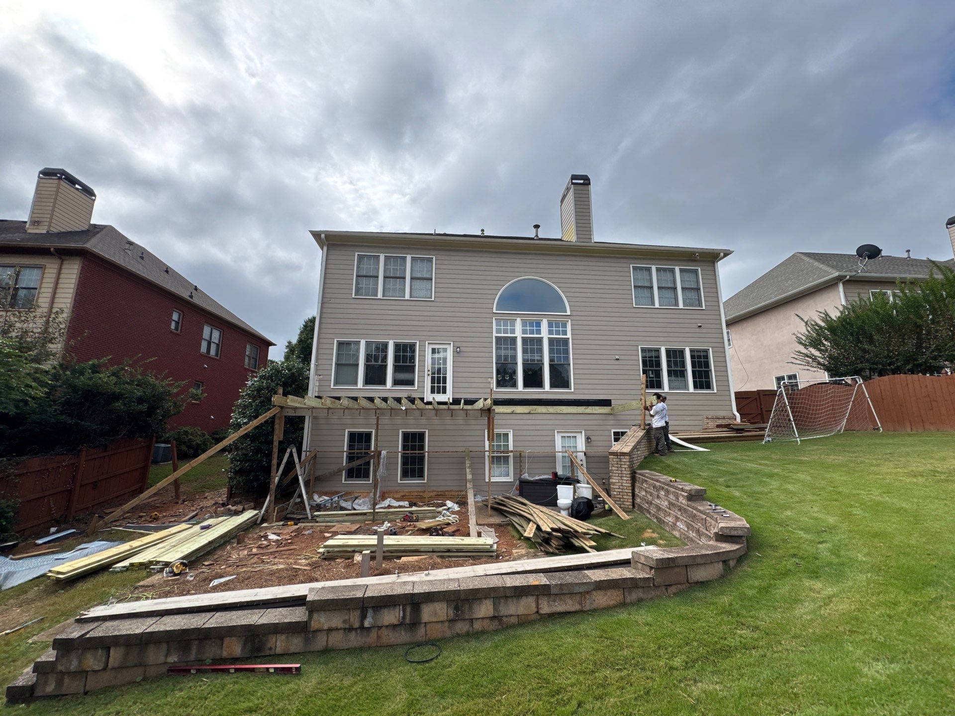 Custom Composite Deck and Covered Gabled Porch in Marietta by Swift Home Renovations