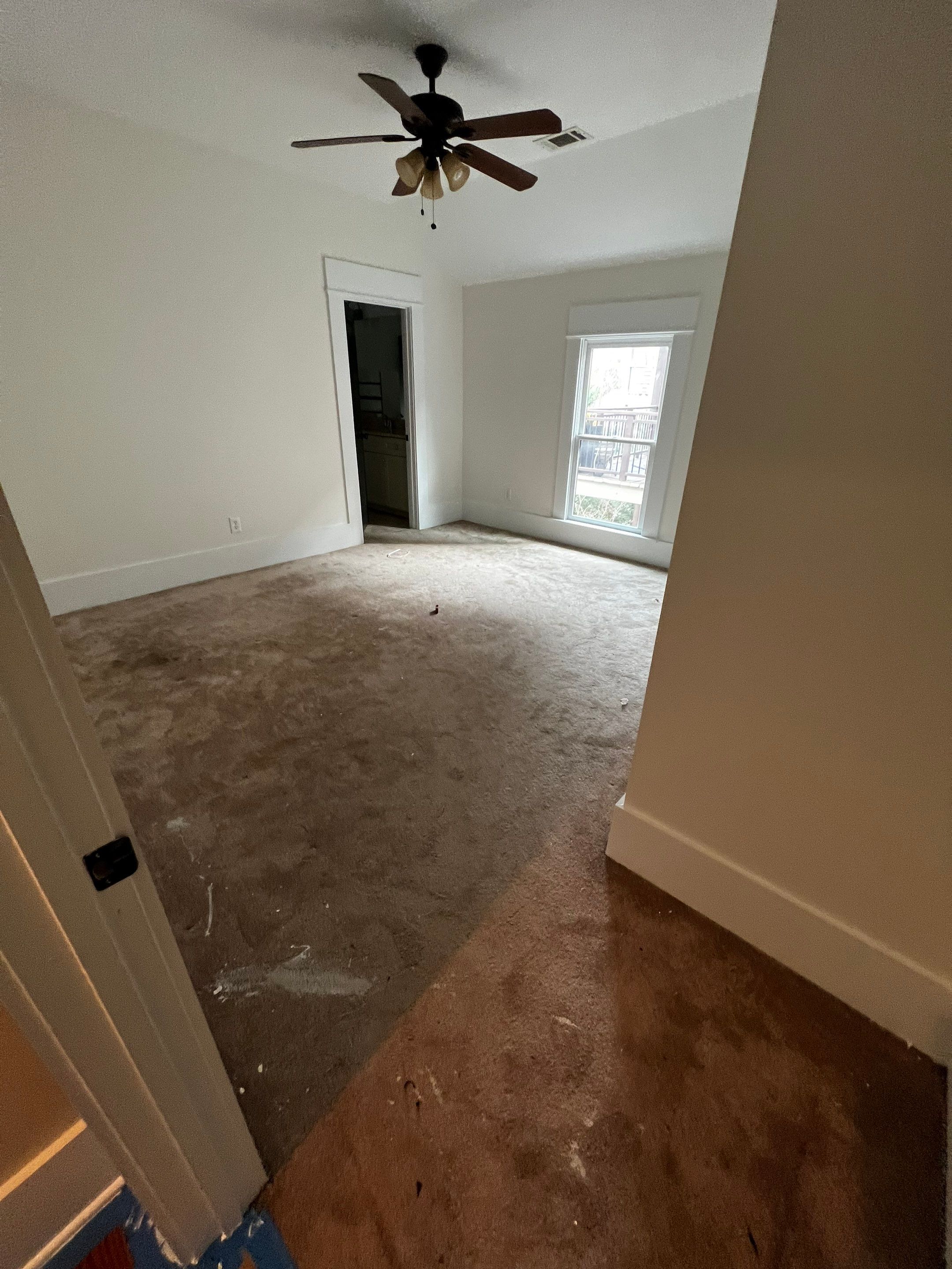 Upstairs Hardwood Flooring Installation and Custom Staining in Atlanta by Swift Home Renovations