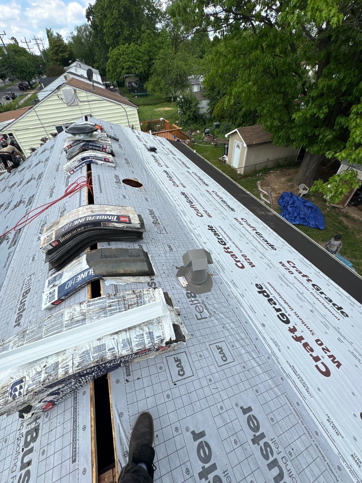 Residential Roofing Installation using GAF HDZ SHINGLES by La Bendicion Contruction Llc