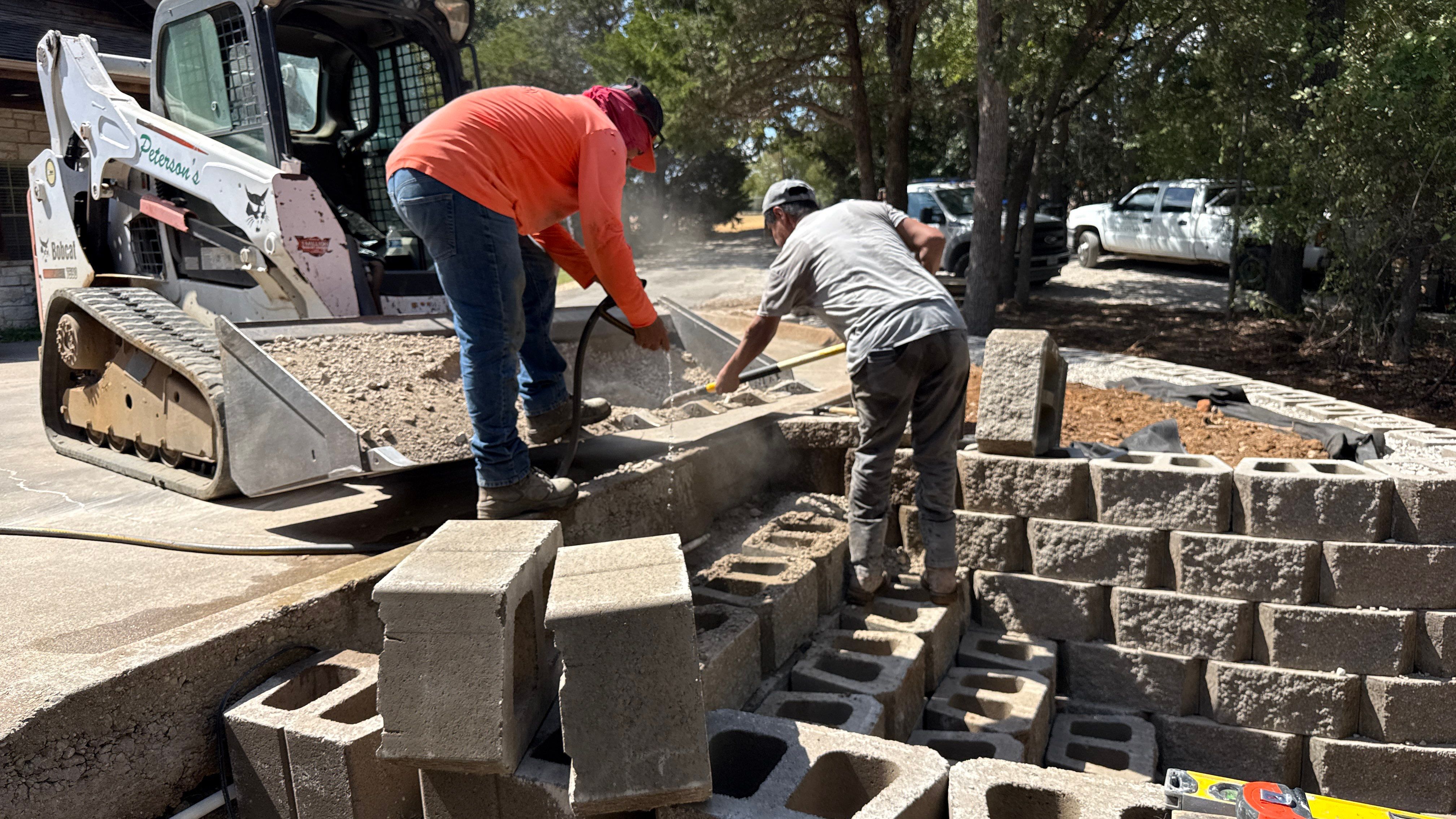 In Progress Retaining Wall Project by Peterson’s