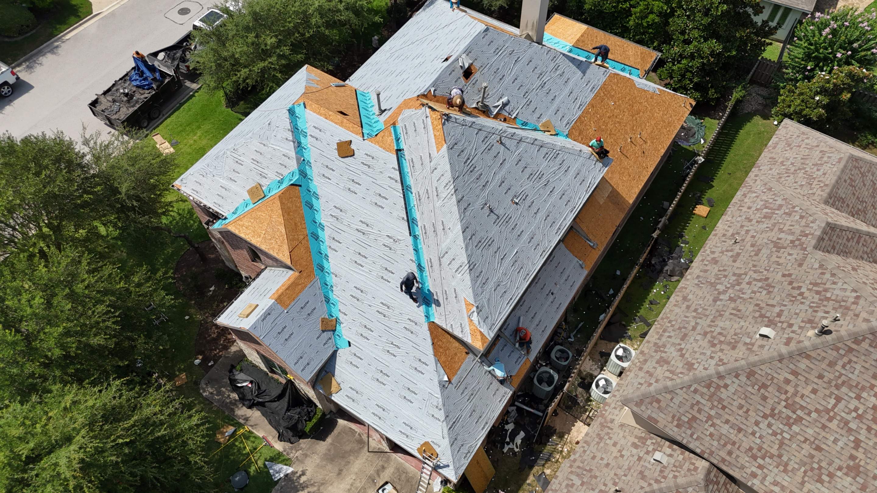 Austin Residential Roof Installation with GAF Shingles and Radiant Barrier by RoofsOnly.com